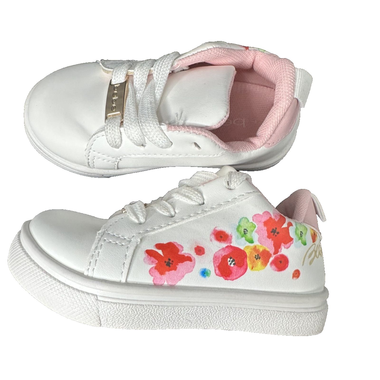 Bebe Bebe Brand Toddler Girls w/Flowers printed Sneakers Shoes Size US 7 / IT 37 - 3 Thumbnail