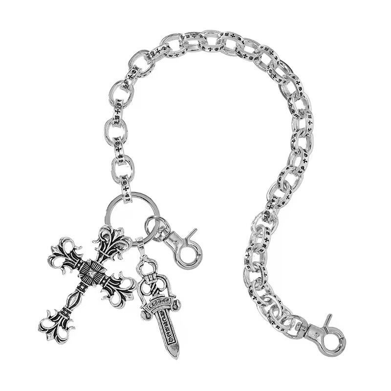 Jewelry Punk Rock Metal Silver Hip Hop Pants Key Chain Size ONE SIZE - 5 Thumbnail