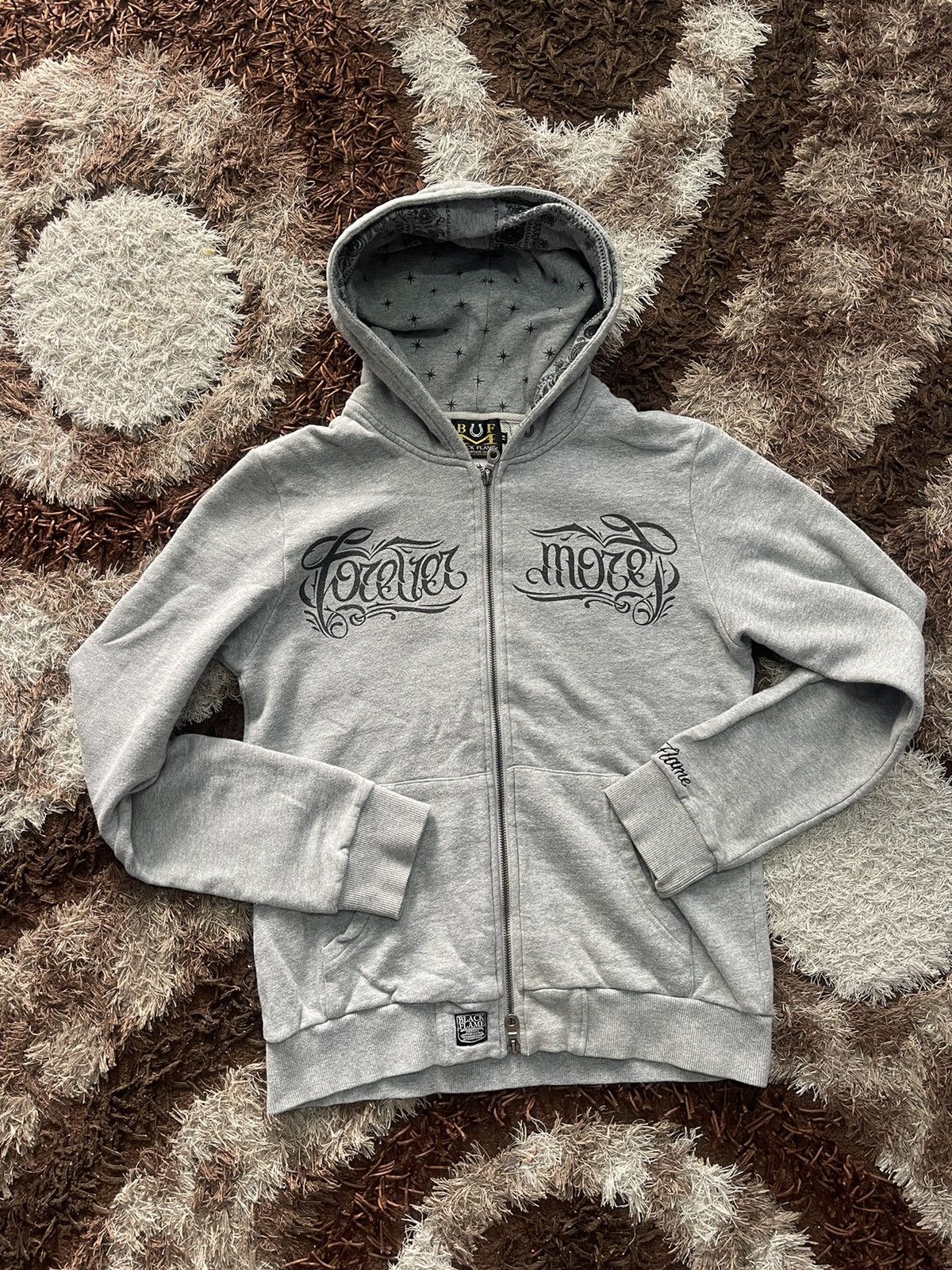 Japanese Brand × Vintage VINTAGE BLACK FLAME SKULLS ZIPPER UP VERY RARE Size US S / EU 44-46 / 1 - 2 Thumbnail