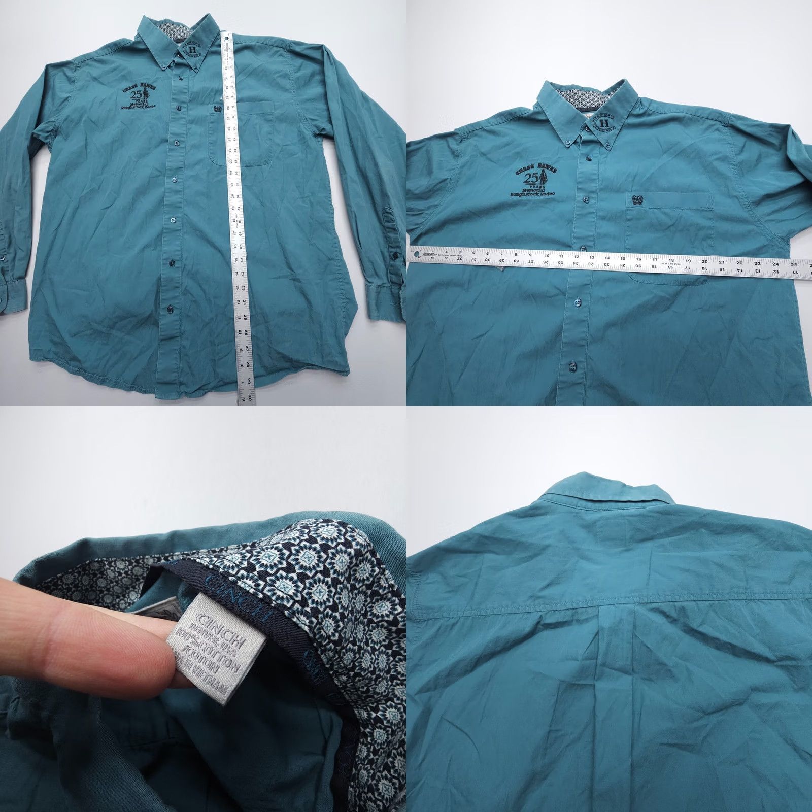 Vintage Cinch Long Sleeve Shirt Mens Large Chase Hawks Rodeo Western Flip Cuff Workwear Size US L / EU 52-54 / 3 - 8 Thumbnail