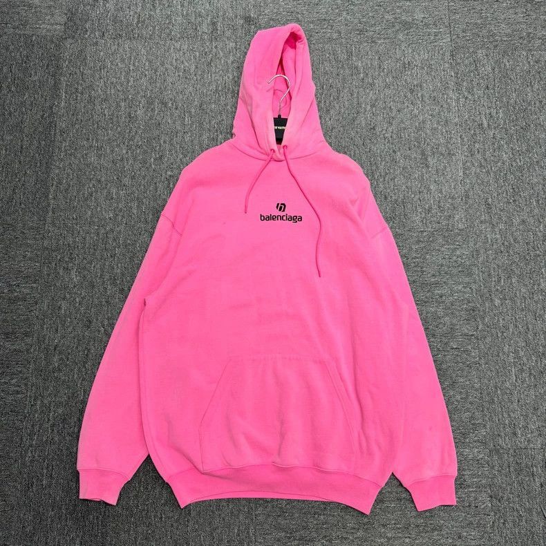 Balenciaga Balenciaga Embroidered Letter Pink Hoodie-2506 Size US S / EU 44-46 / 1 - 1 Thumbnail