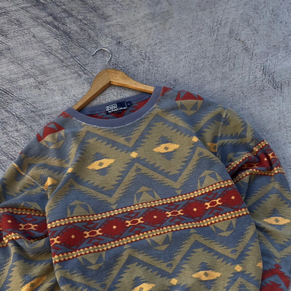Polo Ralph Lauren VINTAGE 90’s POLO RALPH LAUREN AZTEC BEACON KNIT CREWNECK Size US XL / EU 56 / 4 - 2 Thumbnail