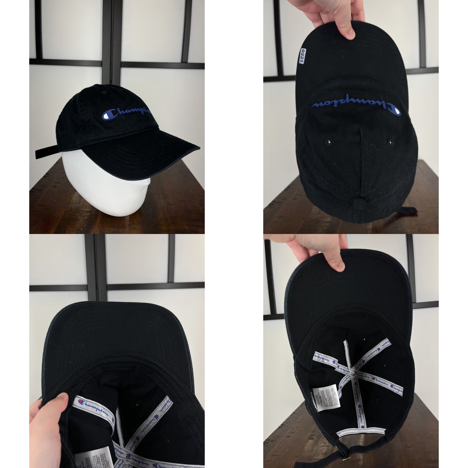 Champion Champion Hat Cap Adjustable One Size Black Purple Cotton Golf Style Logo Mens Size ONE SIZE - 8 Thumbnail
