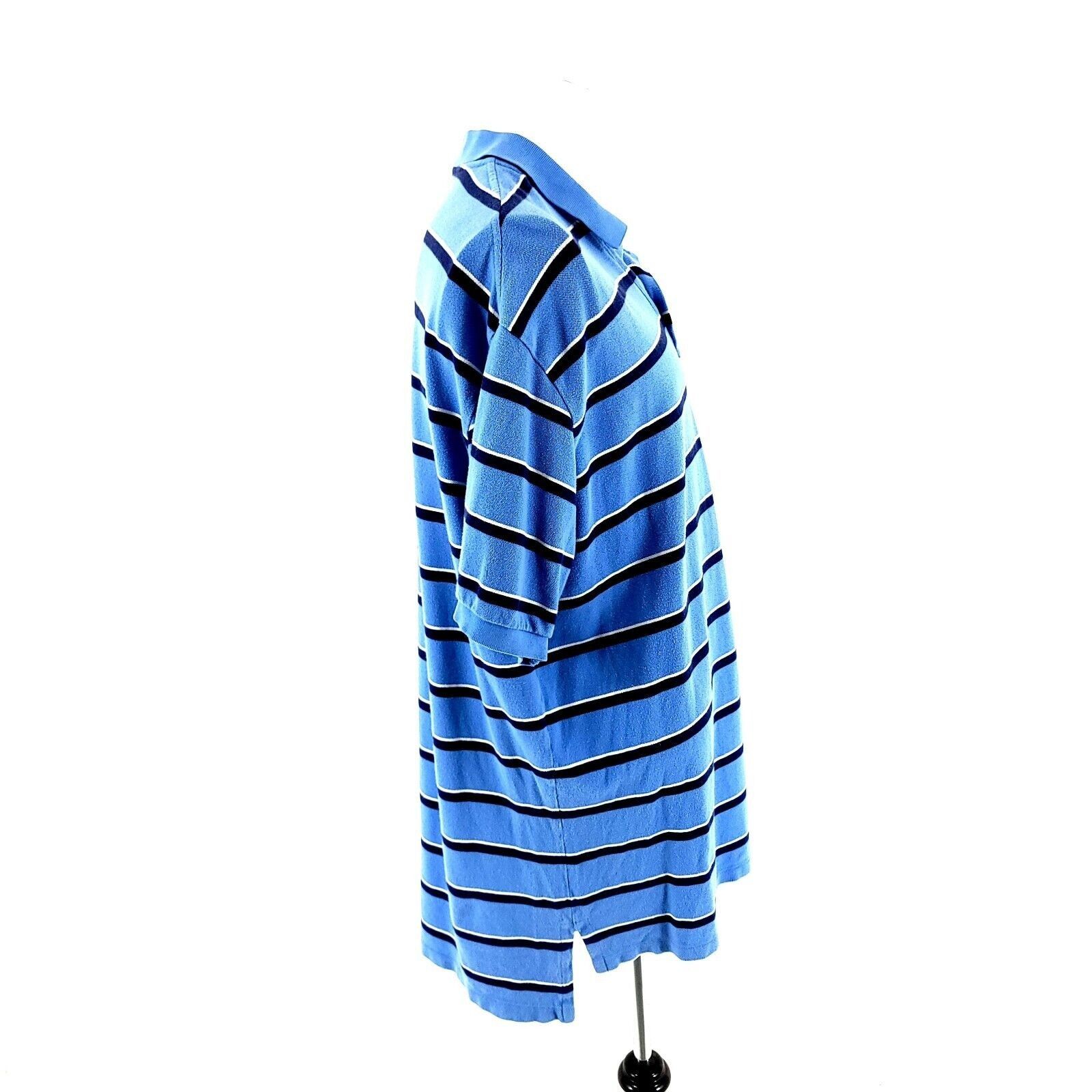 Polo Ralph Lauren Polo Ralph Lauren Blue Striped 2XL Cotton Collared Polo Shir Size US XXL / EU 58 / 5 - 6 Thumbnail