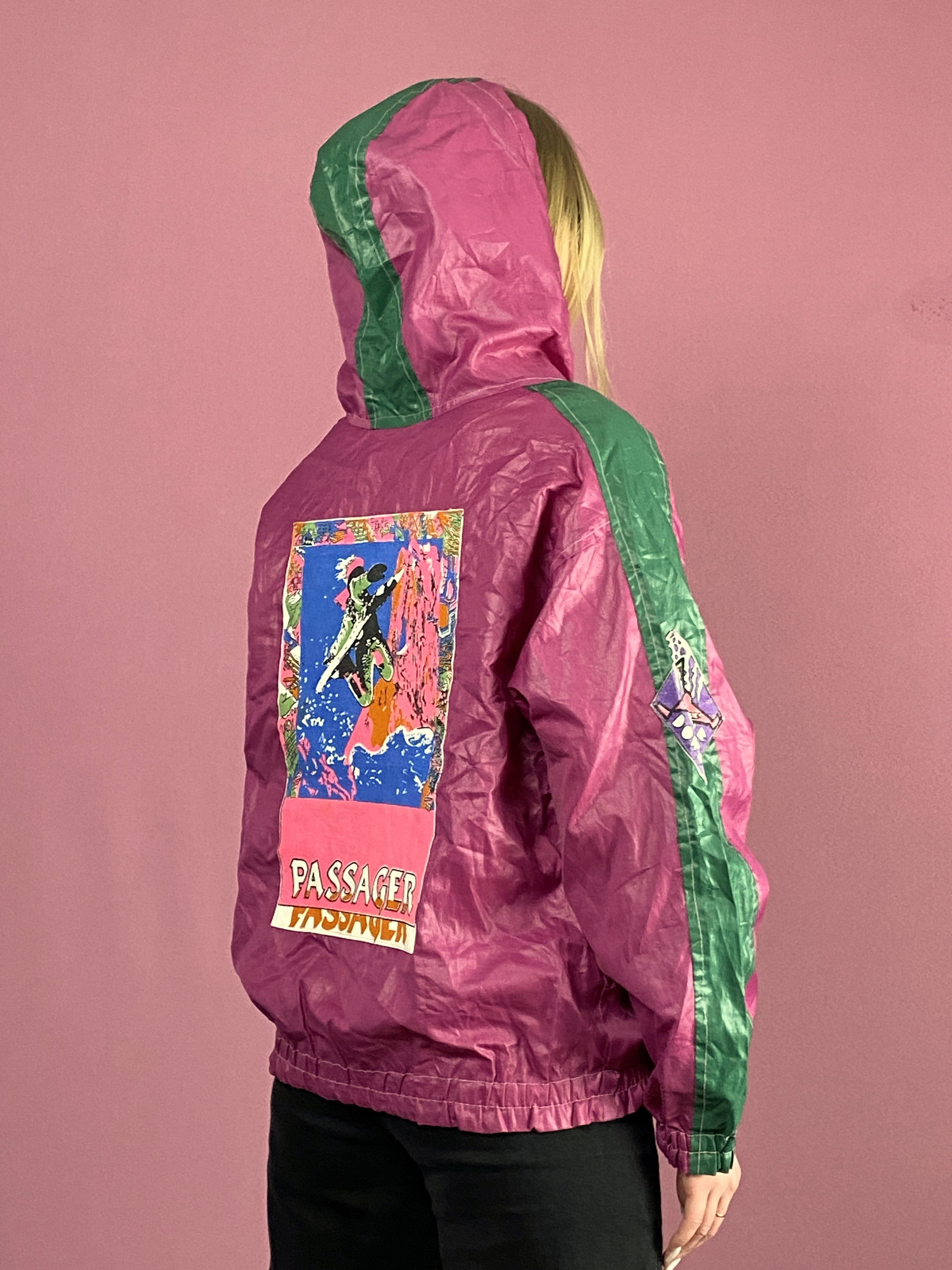 Vintage 90s Vintage Women's Hooded Windbreaker Jacket - M Size M / US 6-8 / IT 42-44 - 3 Thumbnail