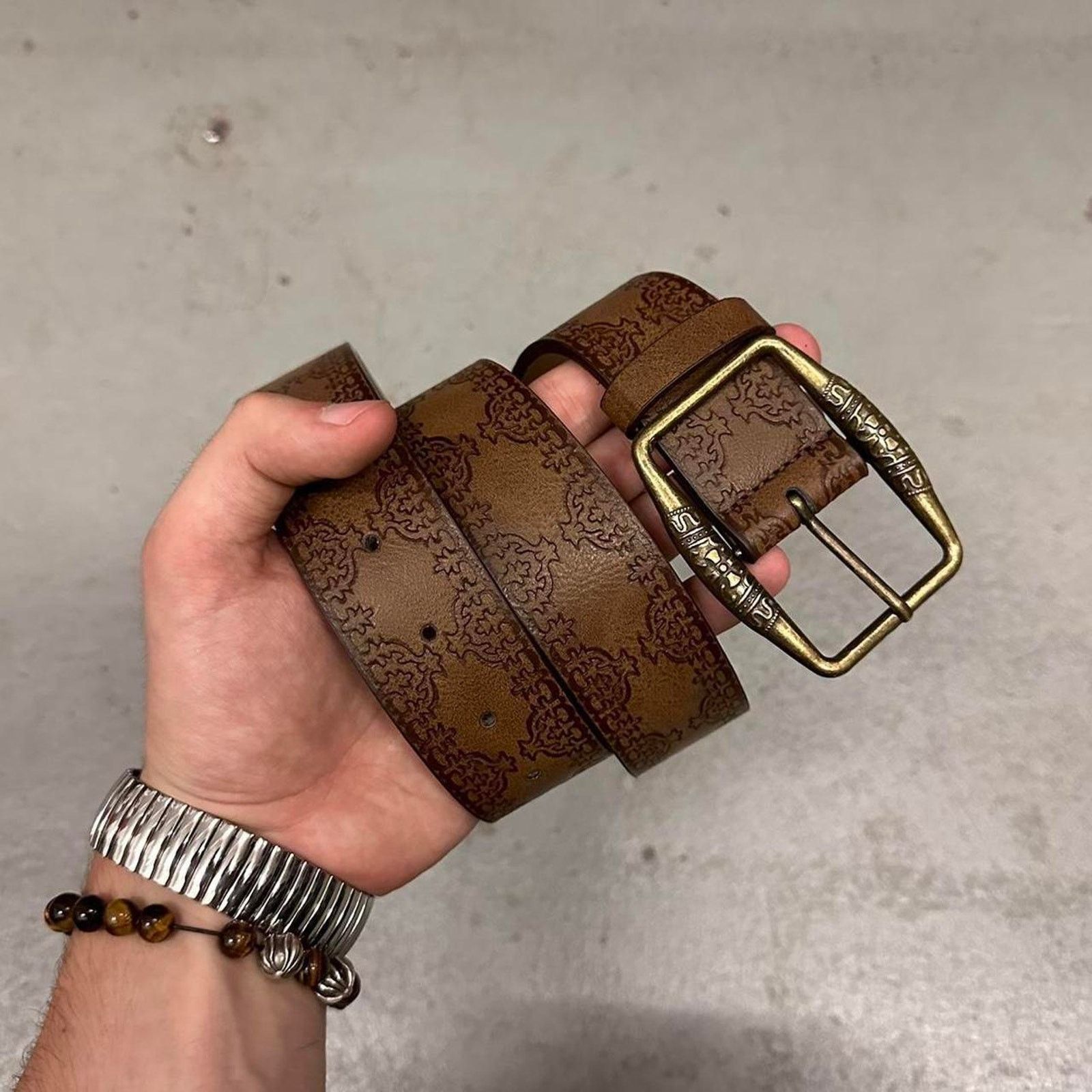 Other Brown engraved pattern western style MENS Size 32 - 2 Thumbnail