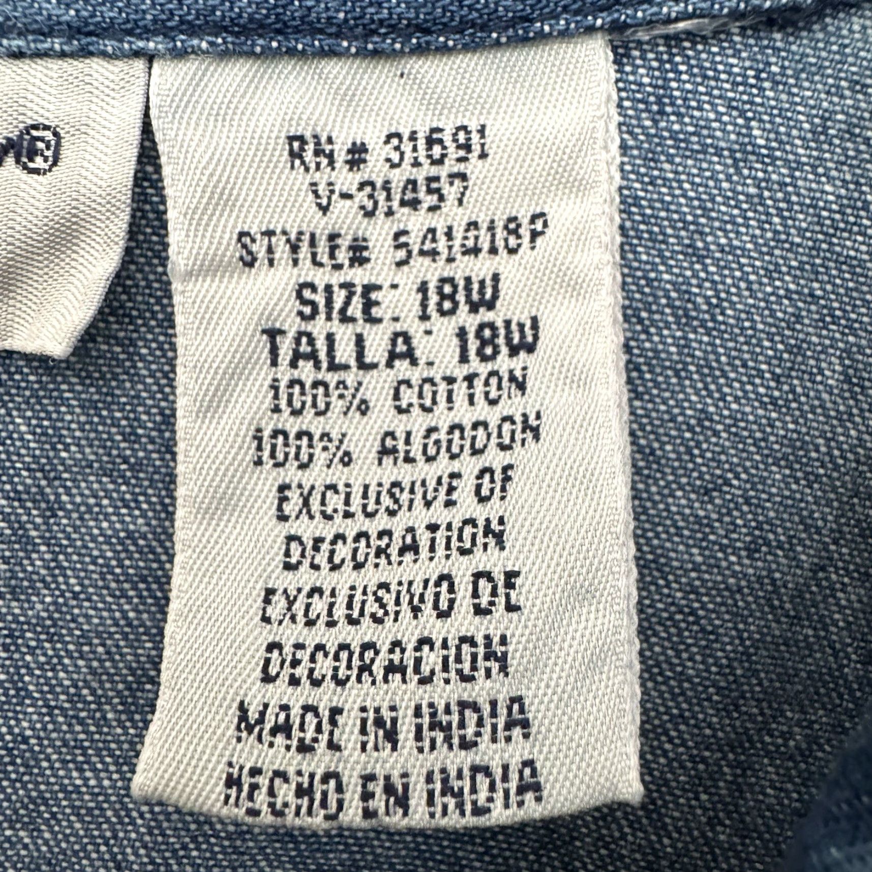 Denime VINTAGE Cabin Creek Denim Shirt 18W Plus Embroidered Autumn Leaves 90s Y2K Farm Shirt Women Size XXL / US 16-18 / IT 52-54 - 5 Thumbnail