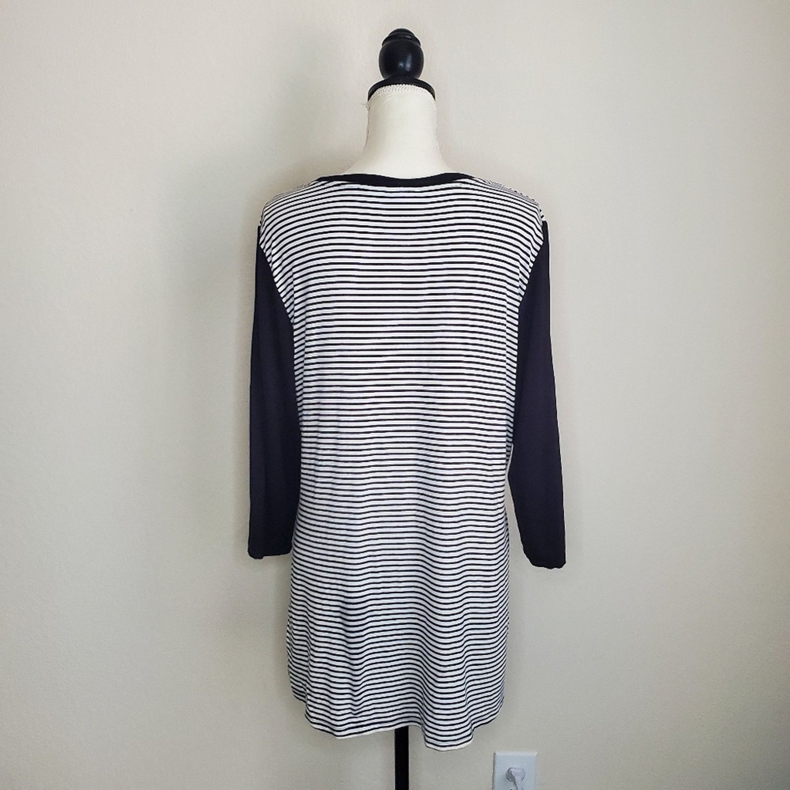 Chicos Chico's Miter Striped Mix Top Large Size L / US 10 / IT 46 - 4 Thumbnail