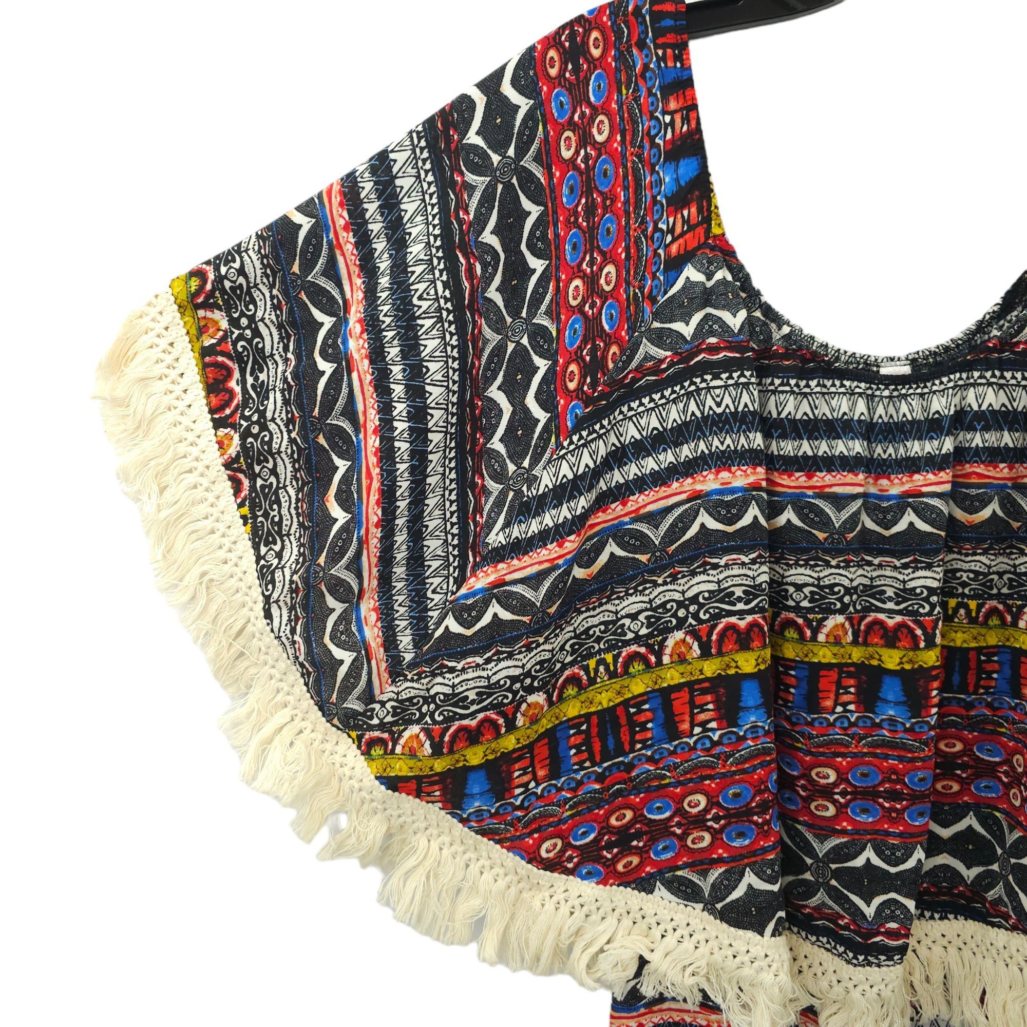 Other Yahada Tribal Geometric Boho Mini Dress Womens S Fringe Size S / US 4 / IT 40 - 13 Thumbnail