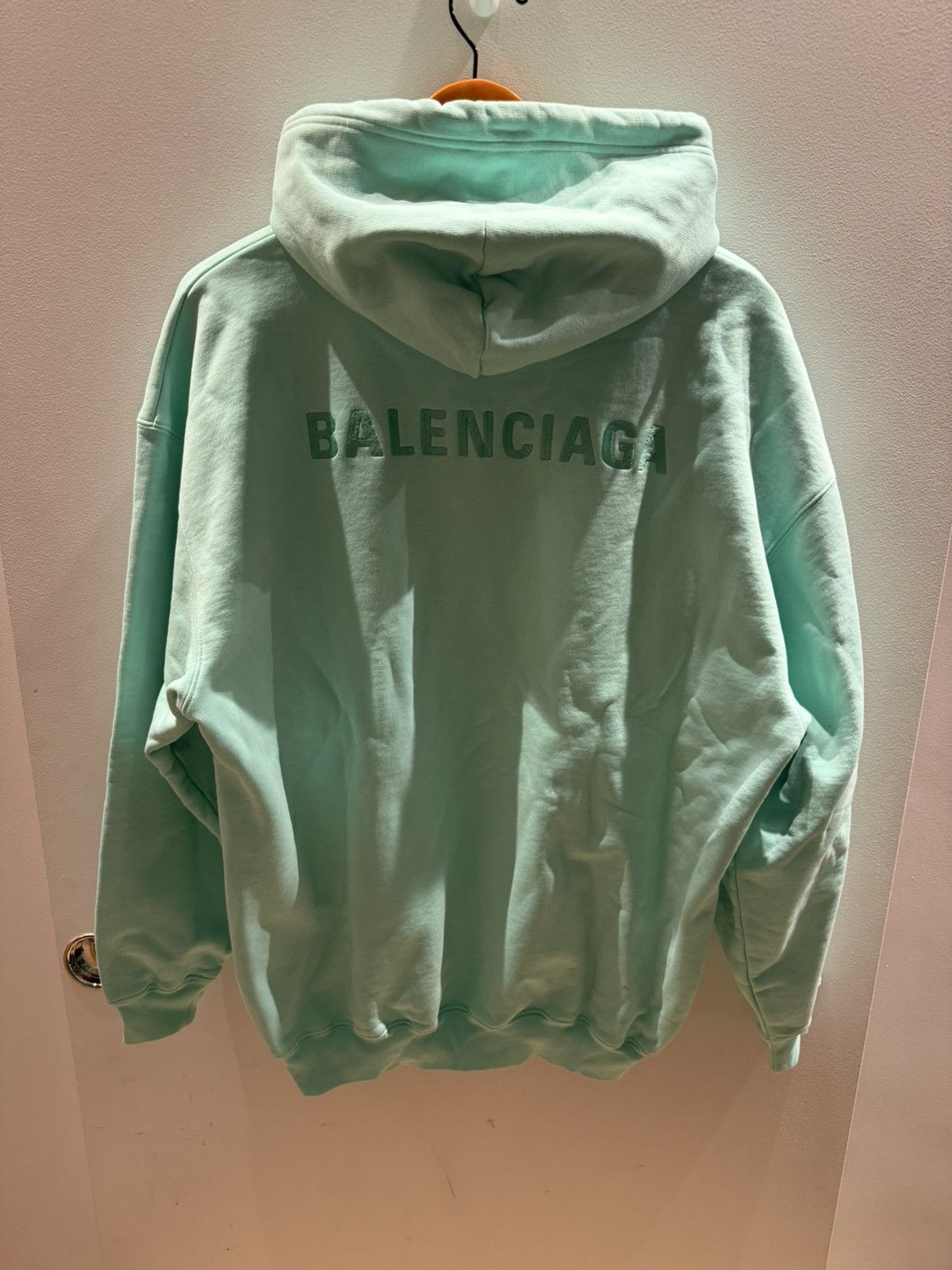 Balenciaga Balenciaga Embroidered Logo Hoodie Mint Oversized size XS Size US XS / EU 42 / 0 - 3 Thumbnail