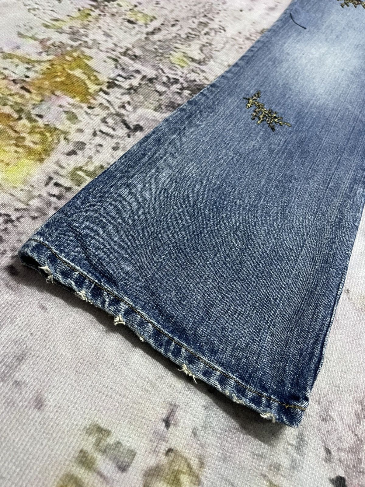 Lauren Ralph Lauren × Polo Ralph Lauren × Vintage Flare Vintage Laurent Jeans Co with Patches Size US 33 - 3 Thumbnail