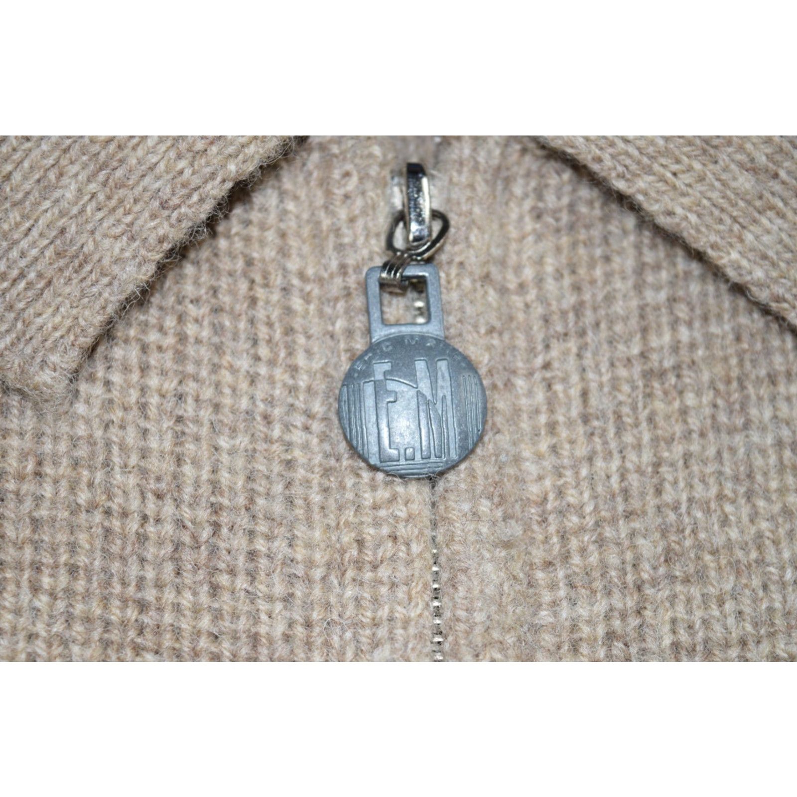 Vintage VINTAGE Eric Malik Hip Hop Sweater Full Zip 2XL Mens Pregnancy Wool Blend Beige 90s Rap Biggie Tupac Size US XXL / EU 58 / 5 - 5 Thumbnail