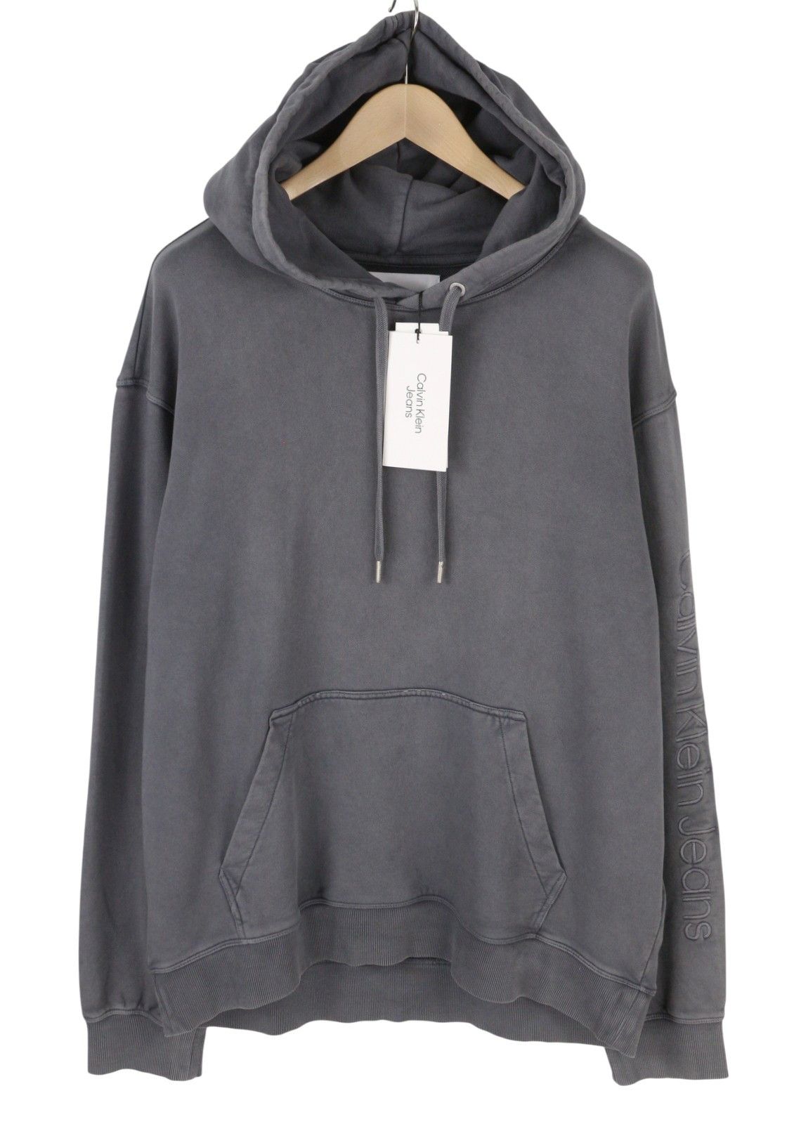 Calvin Klein 2XL Grey Faded Embroidered Logo Pullover Hoodie 87446 Size US XXL / EU 58 / 5 - 1 Thumbnail