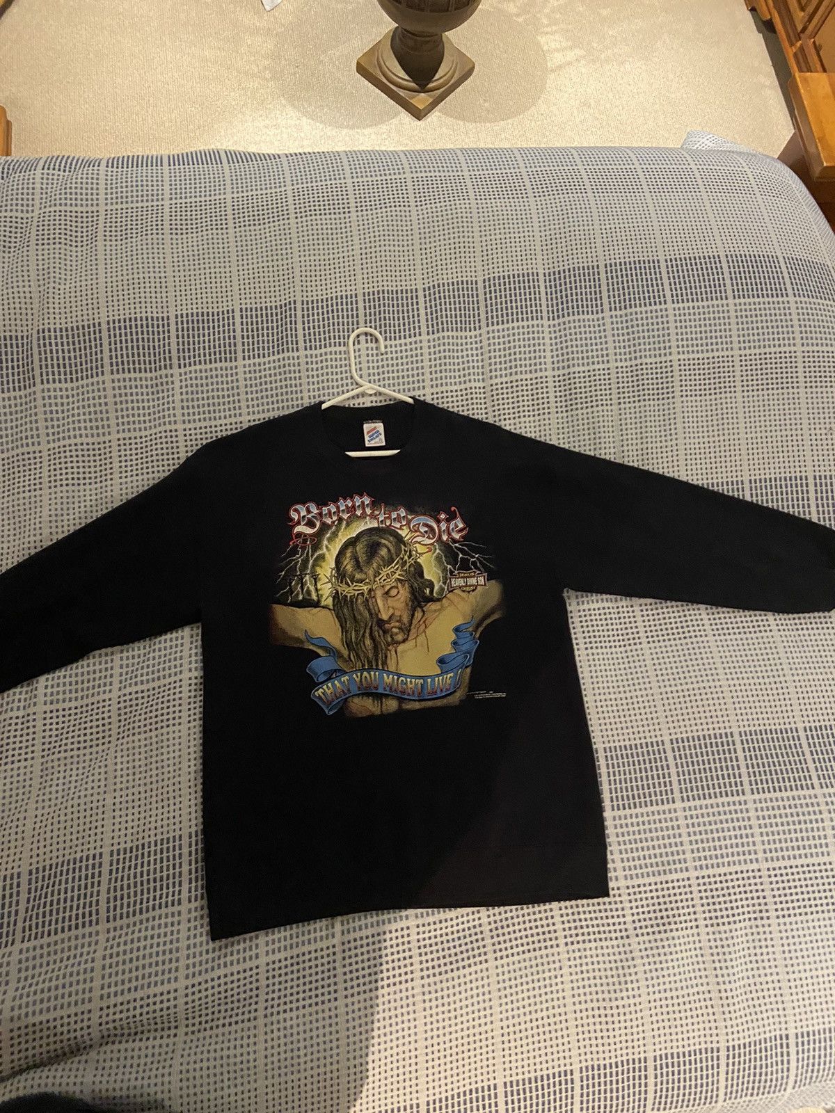 image of Religion x Vintage Living Epistles “Born To Die” Crewneck in Black, Men's (Size Large)