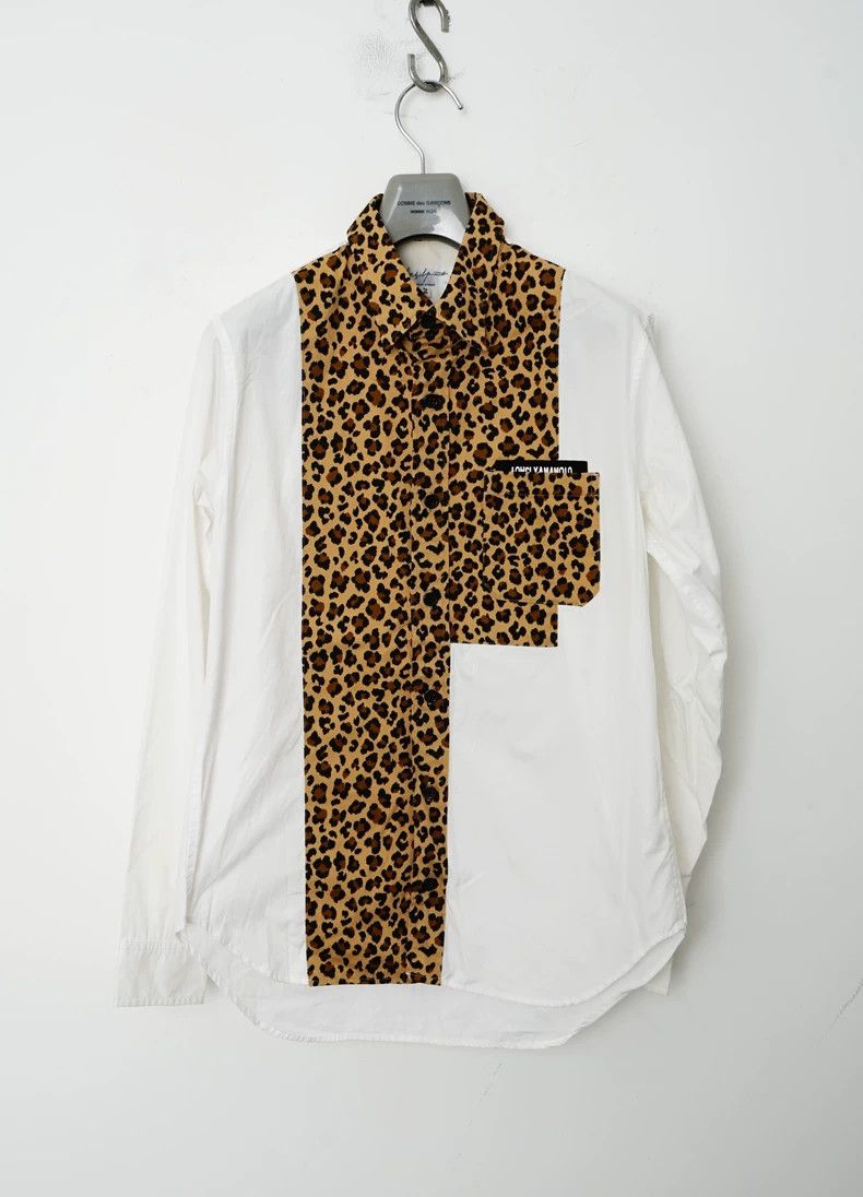 Yohji Yamamoto Yohji Yamamoto Leopard Patchwork Collar Shirt Size US M / EU 48-50 / 2 - 1 Thumbnail