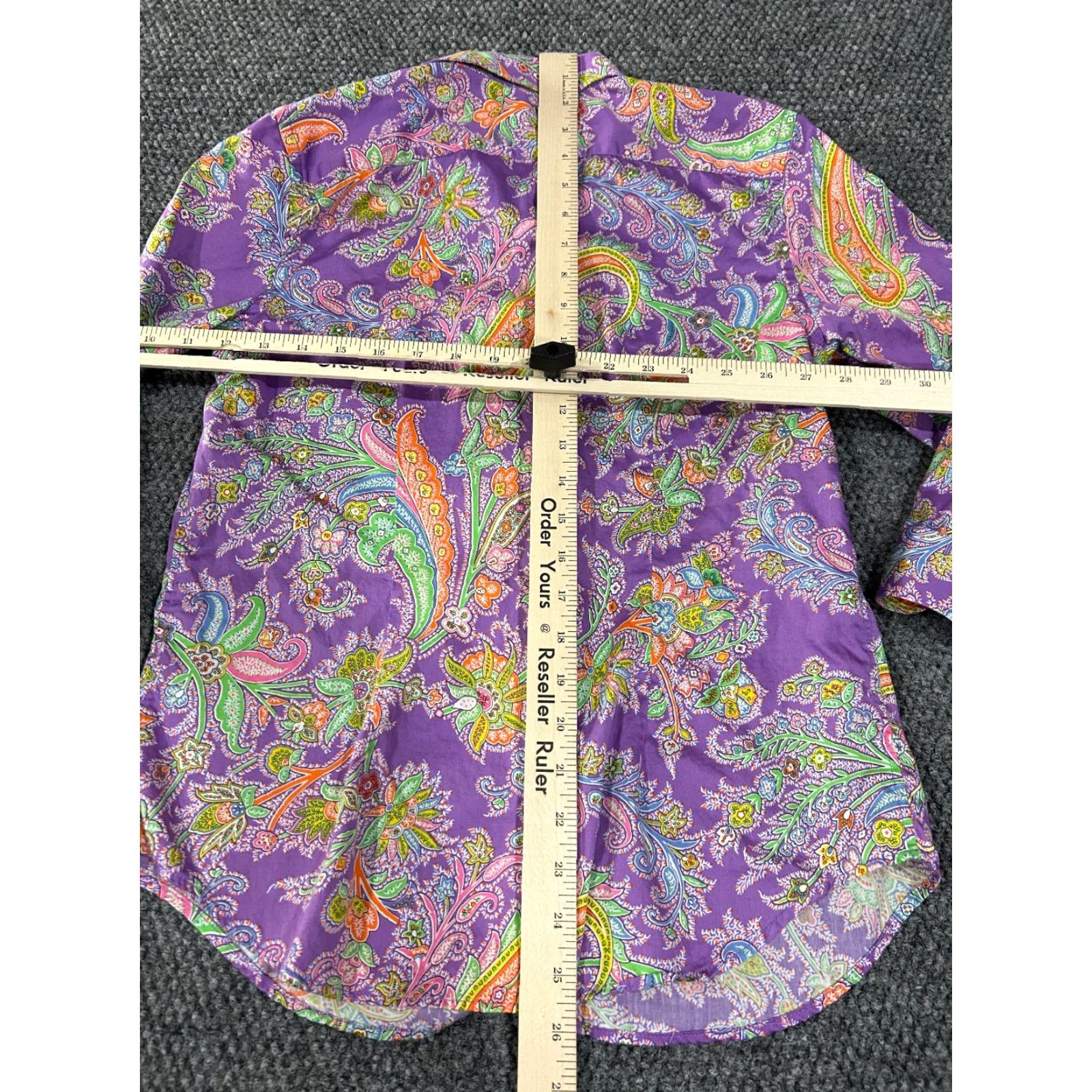 Ralph Lauren Lauren Ralph Lauren blouse Womens Small purple multicolor paisley button front Size S / US 4 / IT 40 - 7 Thumbnail