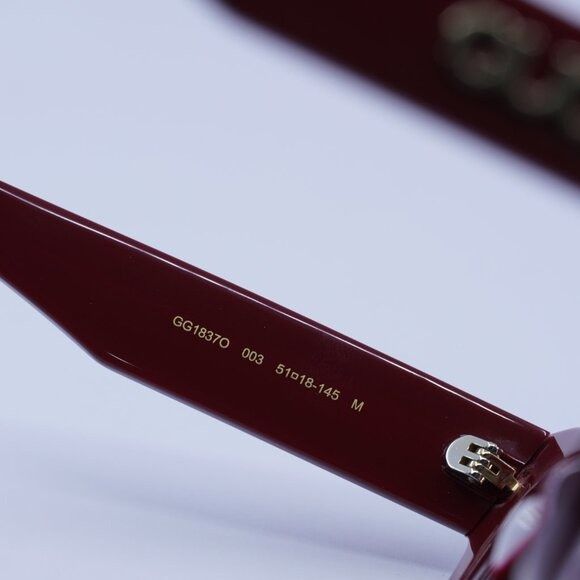 Gucci Gucci GG1837O 003 Eyeglasses Burgundy 51mm Cat Eye Frame Size ONE SIZE - 6 Thumbnail