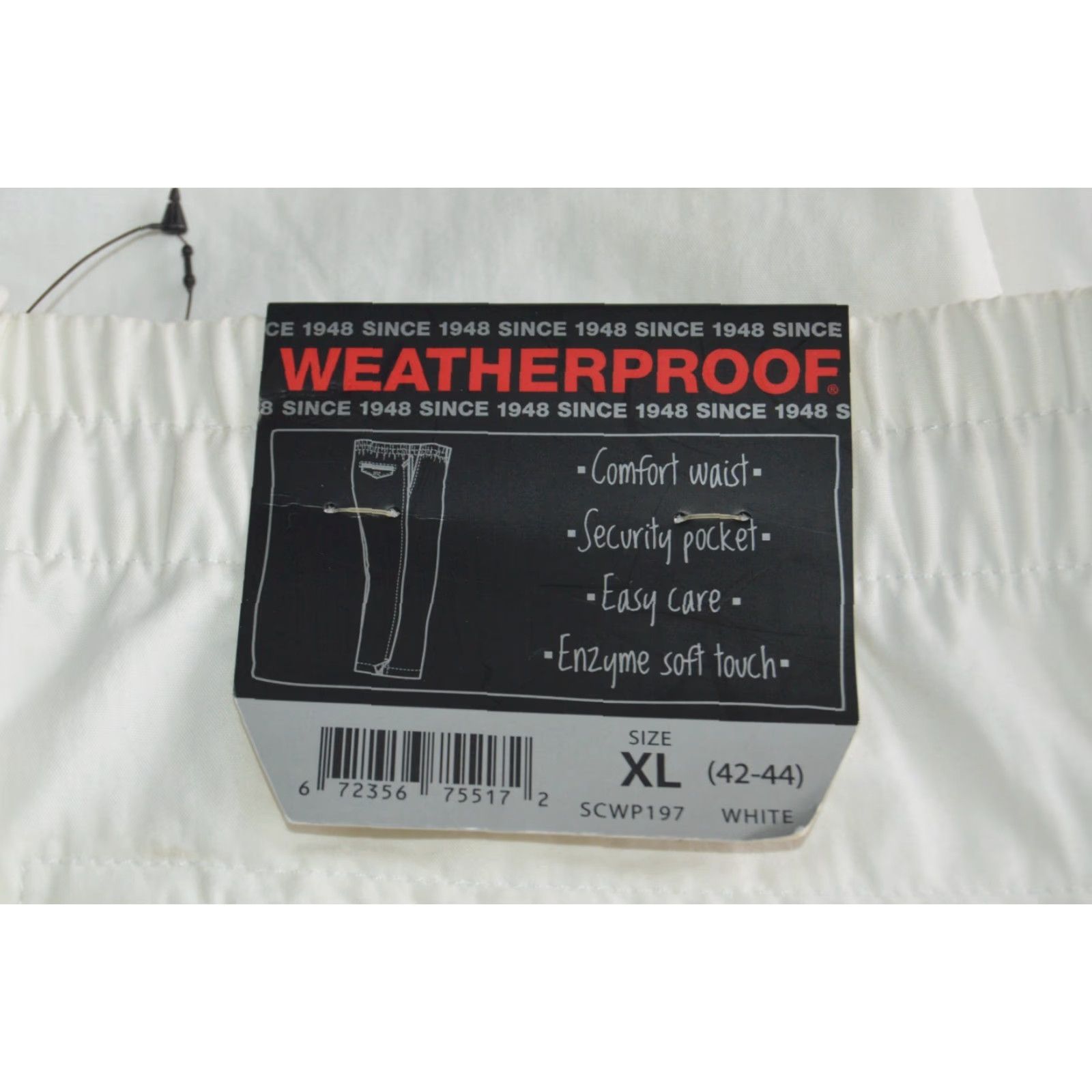 Weatherproof VINTAGE Weatherproof Pants Mens XL White Nylon Spandex Comfort Zip Front Casual 32in Inseam Slashed Pockets Classic Tech Pant Size US 36 / EU 52 - 5 Thumbnail