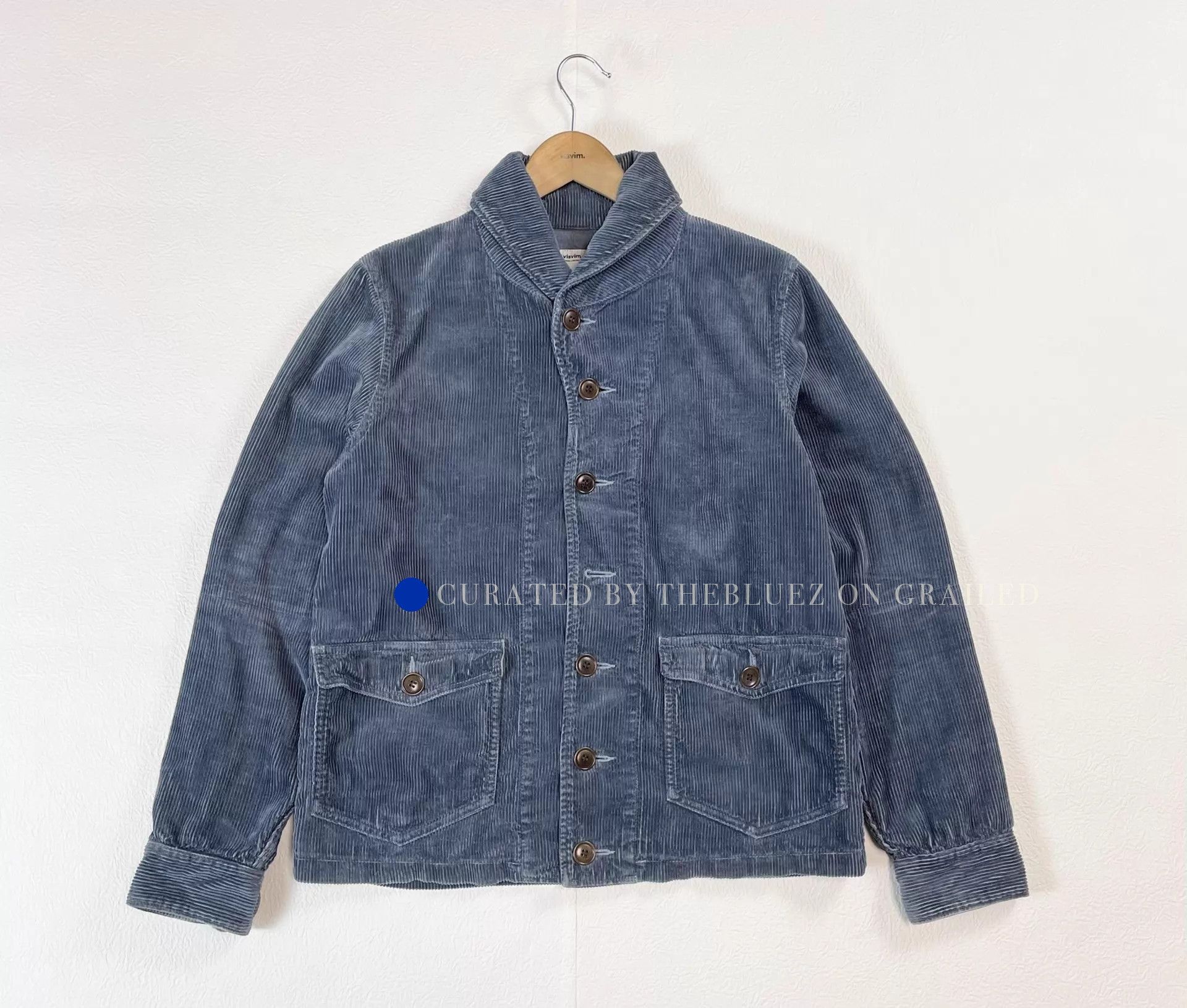 Visvim Indigo Corduroy Shawl Jacket Size US S / EU 44-46 / 1 - 1 Thumbnail