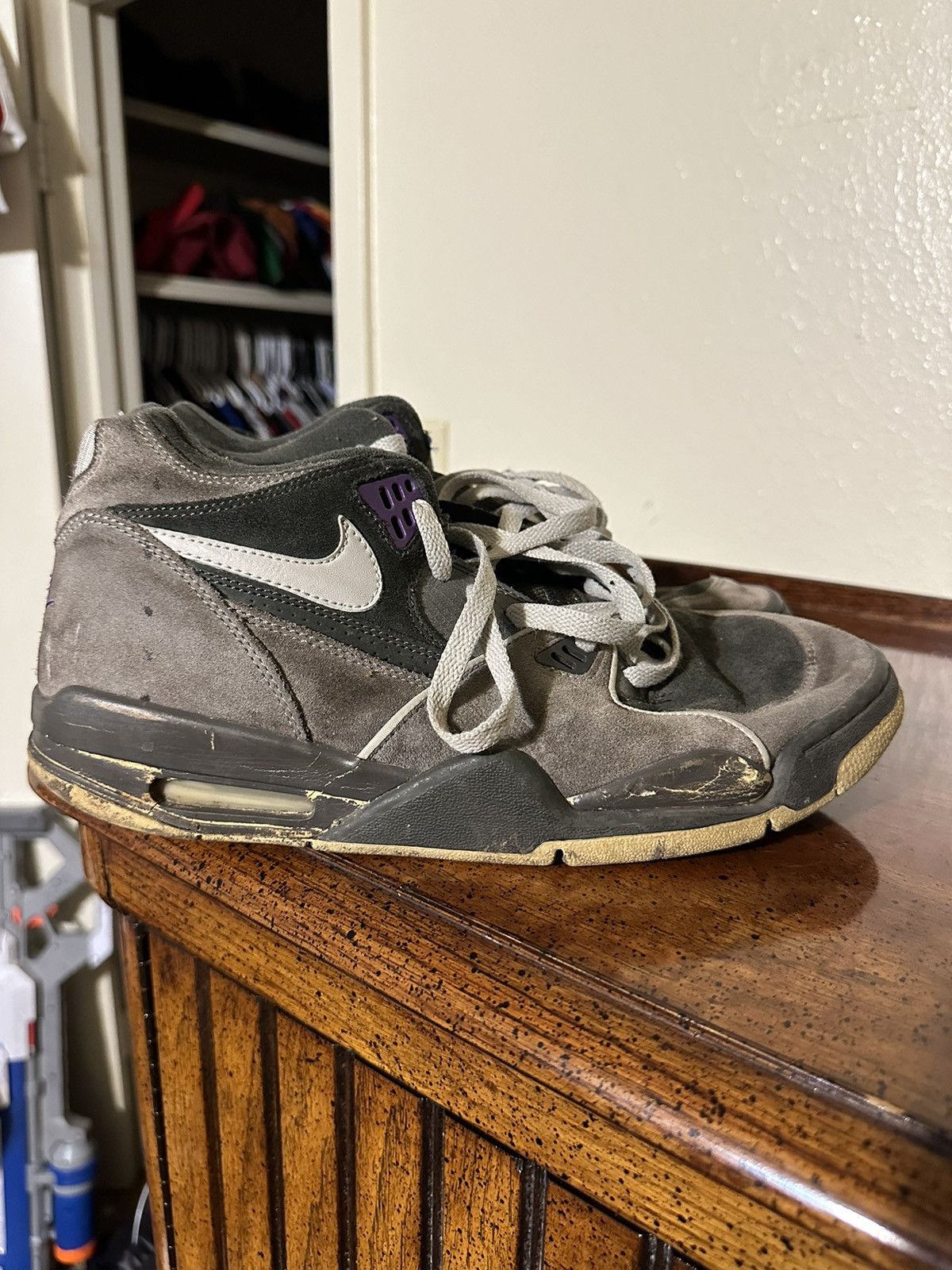 Nike × Vintage Vintage Nike Air flight 89 A “purple & grey” 2008 size 11 Size US 11 / EU 44 - 1 Thumbnail