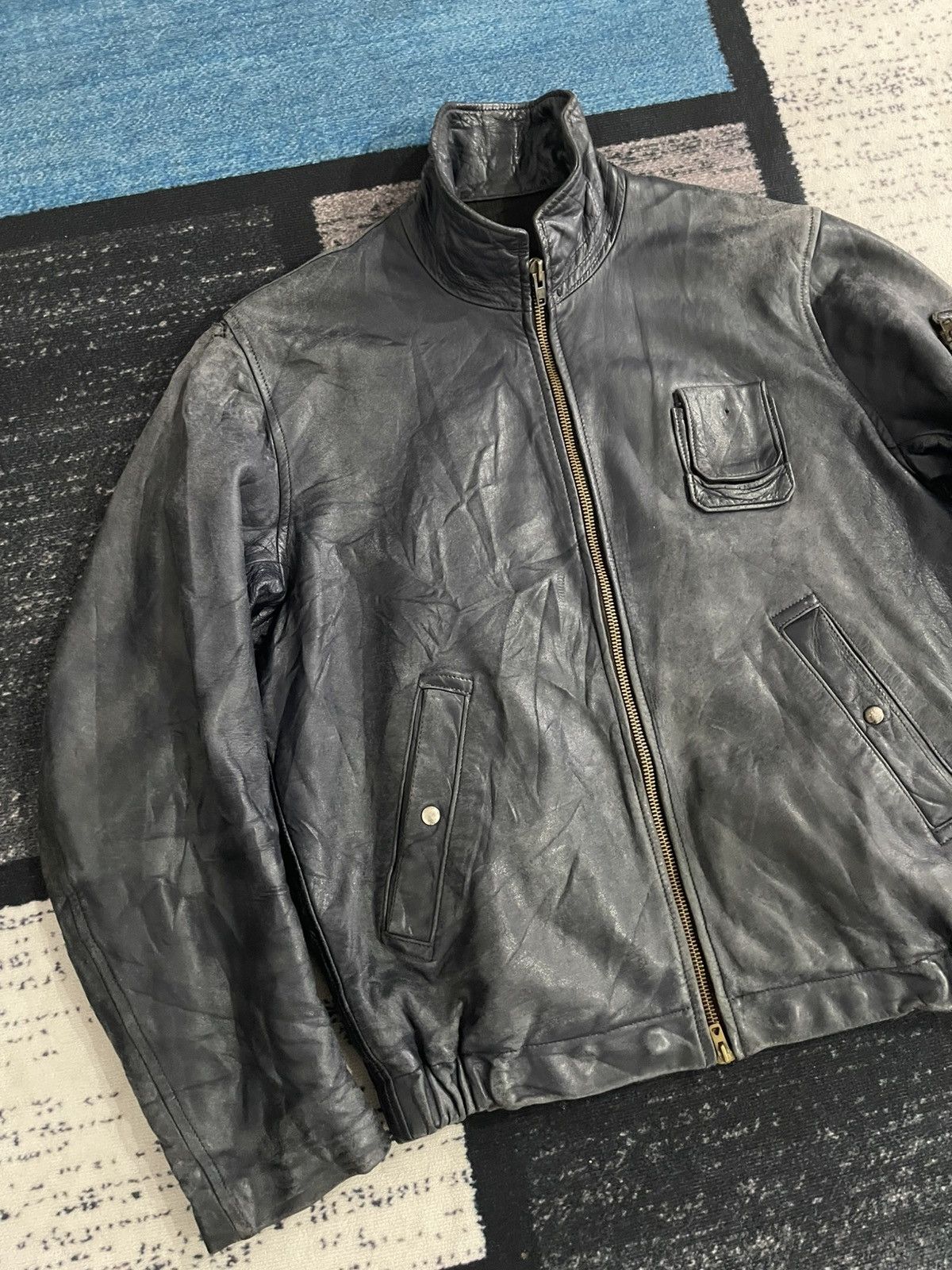 Vintage Vintage 1960’s French Air Force Faded Leather Jacket Size US L / EU 52-54 / 3 - 4 Thumbnail