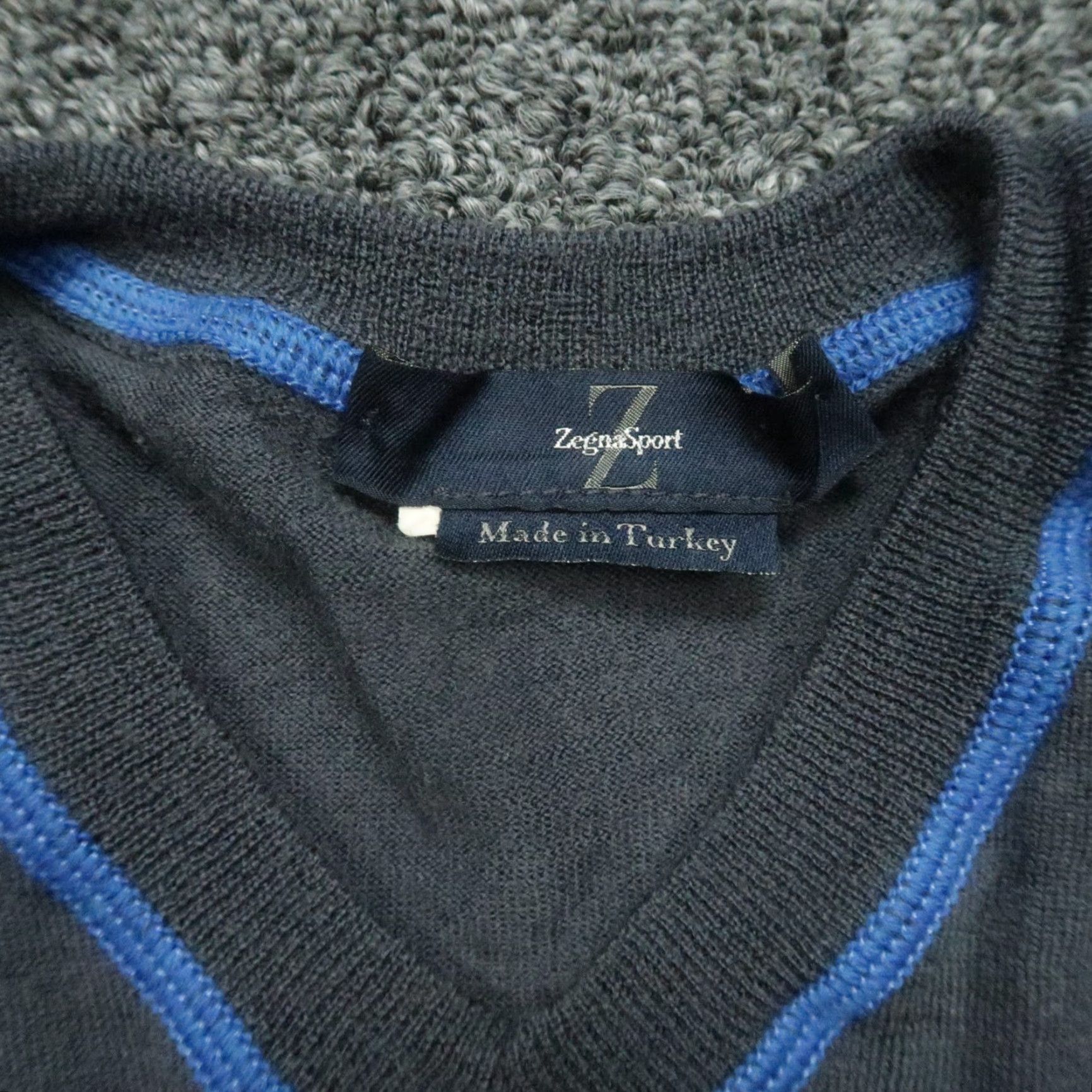 Ermenegildo Zegna Zegna Sport Sweater Mens M Gray Blue V Neck Pullover Jumper Size US M / EU 48-50 / 2 - 3 Thumbnail