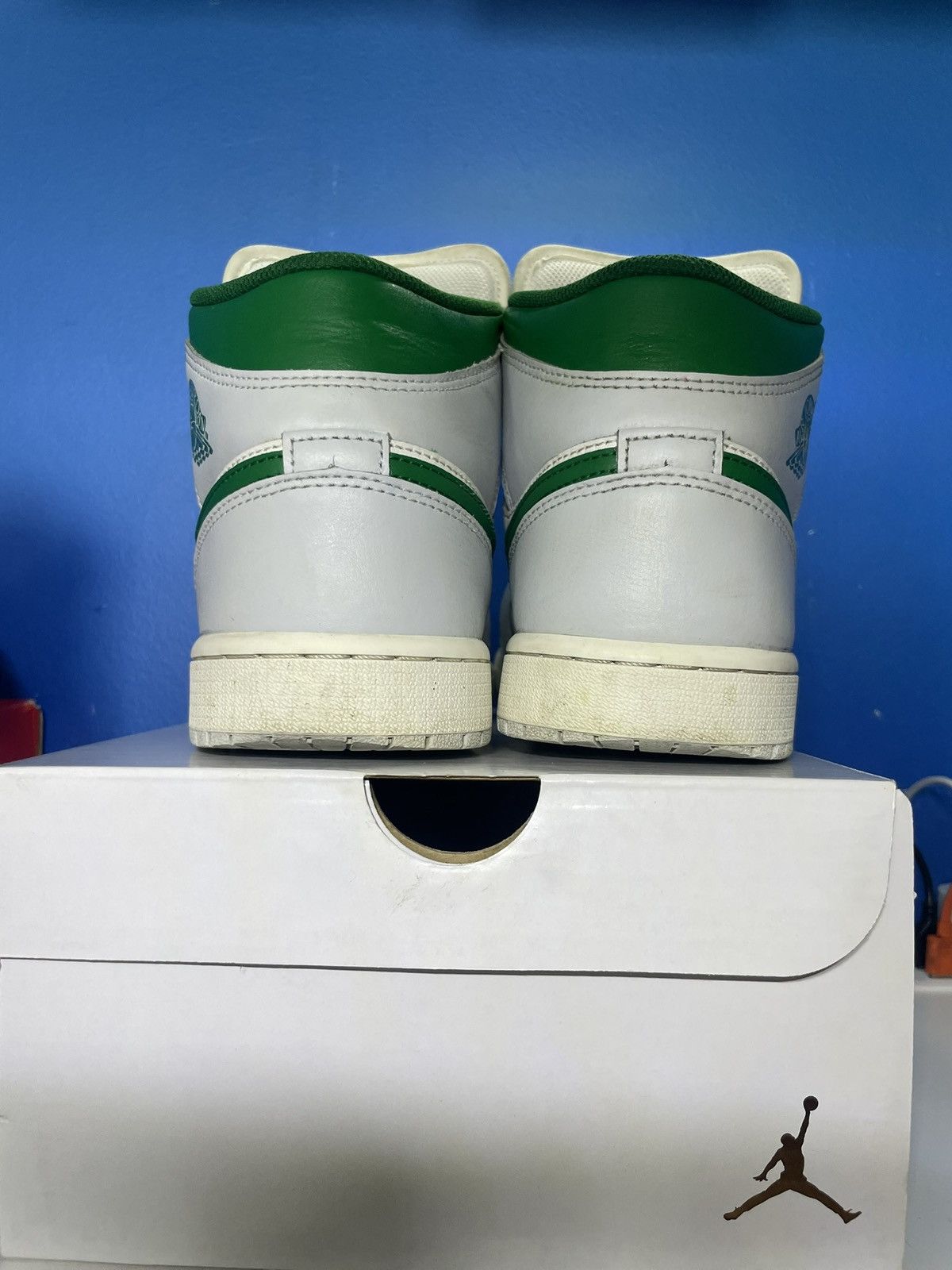 Jordan Brand Jordan 1 Mid white Green Size US 10 / EU 43 - 4 Thumbnail