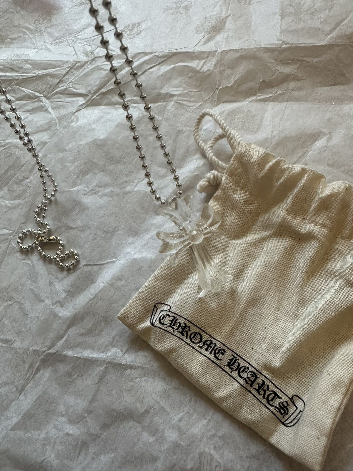 Chrome Hearts Chrome Hearts Rubber CH Cross Necklace Clear Size ONE SIZE - 10 Thumbnail