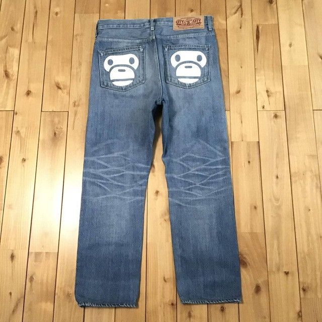 Bape BAPE MILO Animal Safari DAMAGED DENIM PANTS APE ★size M Size US 32 / EU 48 - 3 Thumbnail