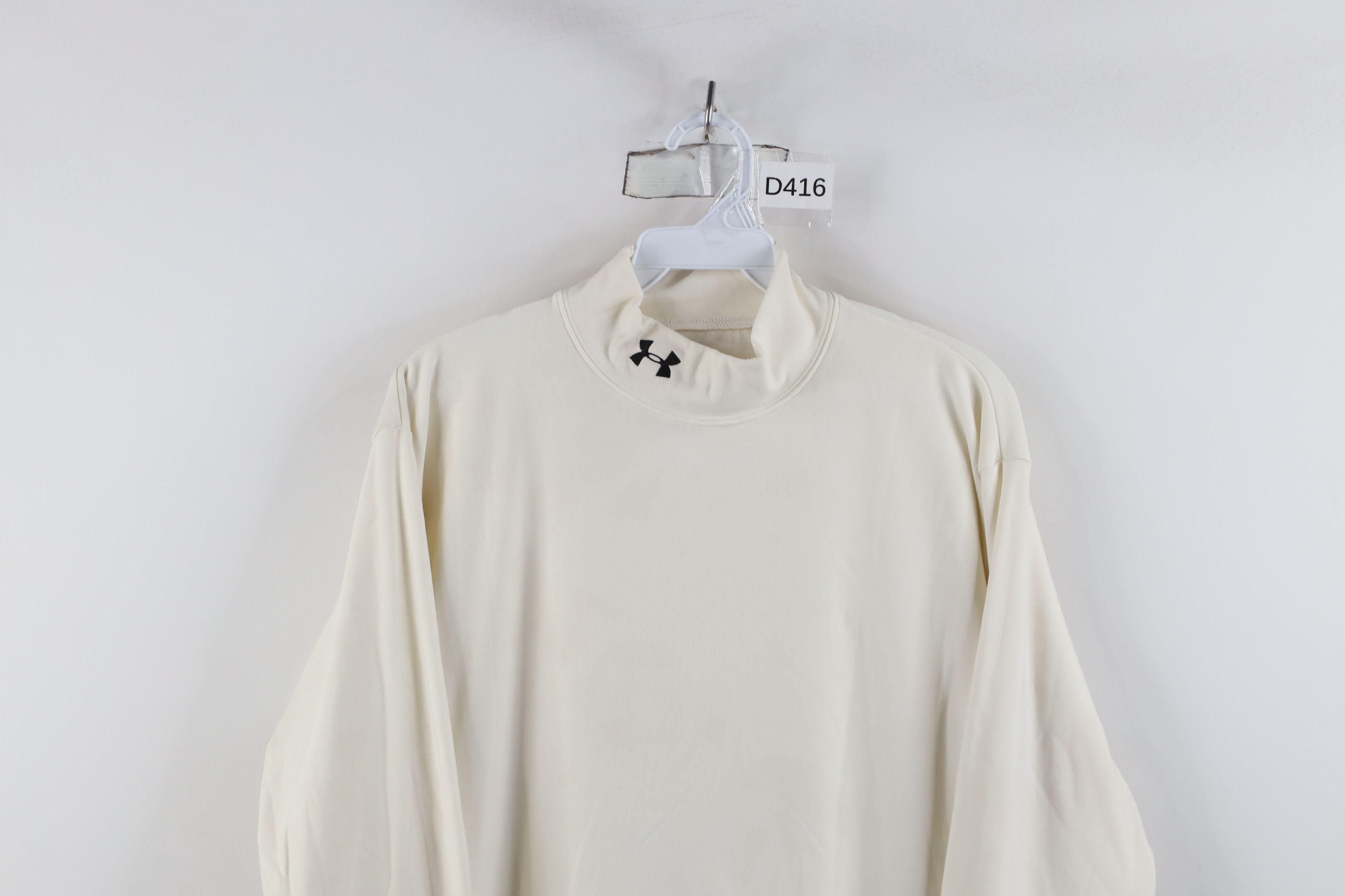 Under Armour × Vintage Under Armour ColdGear Compression Mock Neck T-Shirt White Size US XXL / EU 58 / 5 - 2 Thumbnail