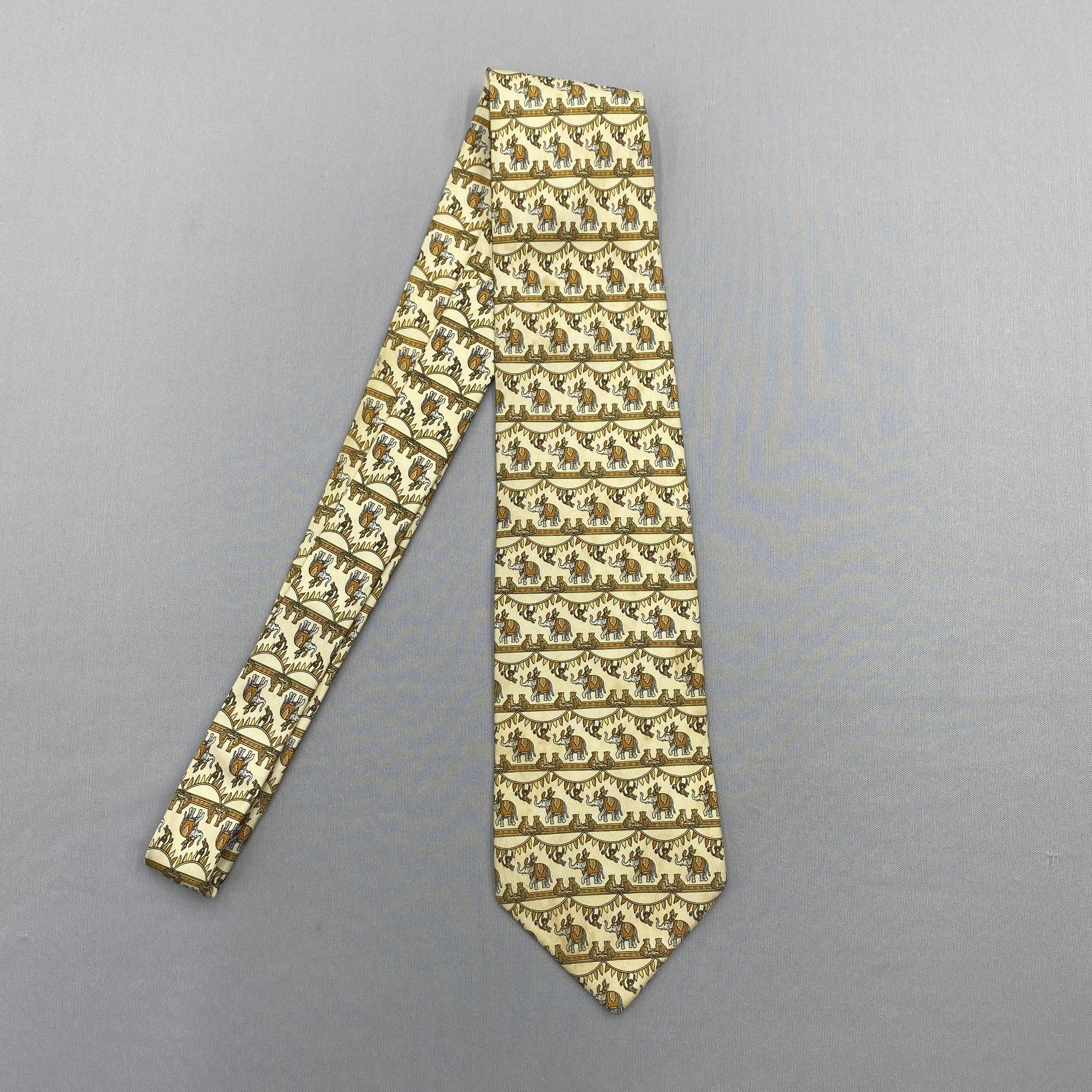 Salvatore Ferragamo Vintage Salvatore Ferragamo SILK Necktie Cravate Pure Silk Size ONE SIZE - 4 Thumbnail