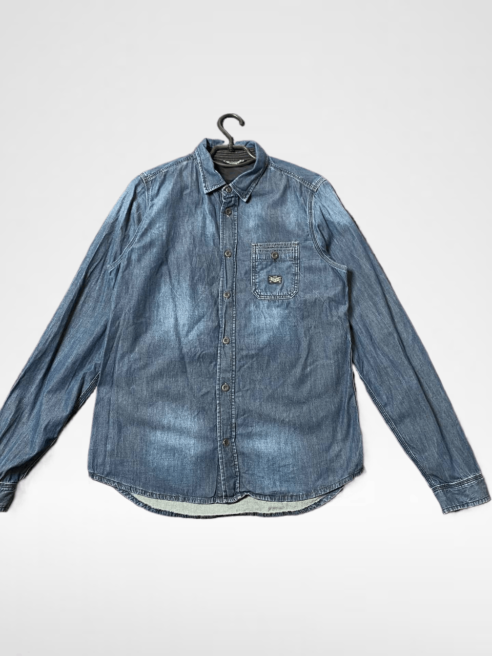 Diesel Distressed Denim Shirt DIESEL Logo Y2K Streetwear Size US L / EU 52-54 / 3 - 1 Thumbnail