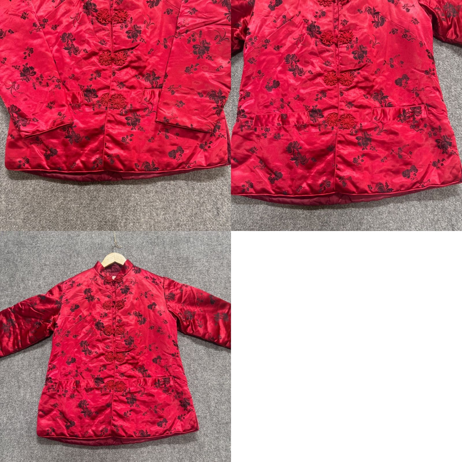The Unbranded Brand VINTAGE Kimono Shirt Men's M Red Floral Embroidered Button Up Traditional Japanese Style Distressed Size ONE SIZE - 8 Thumbnail