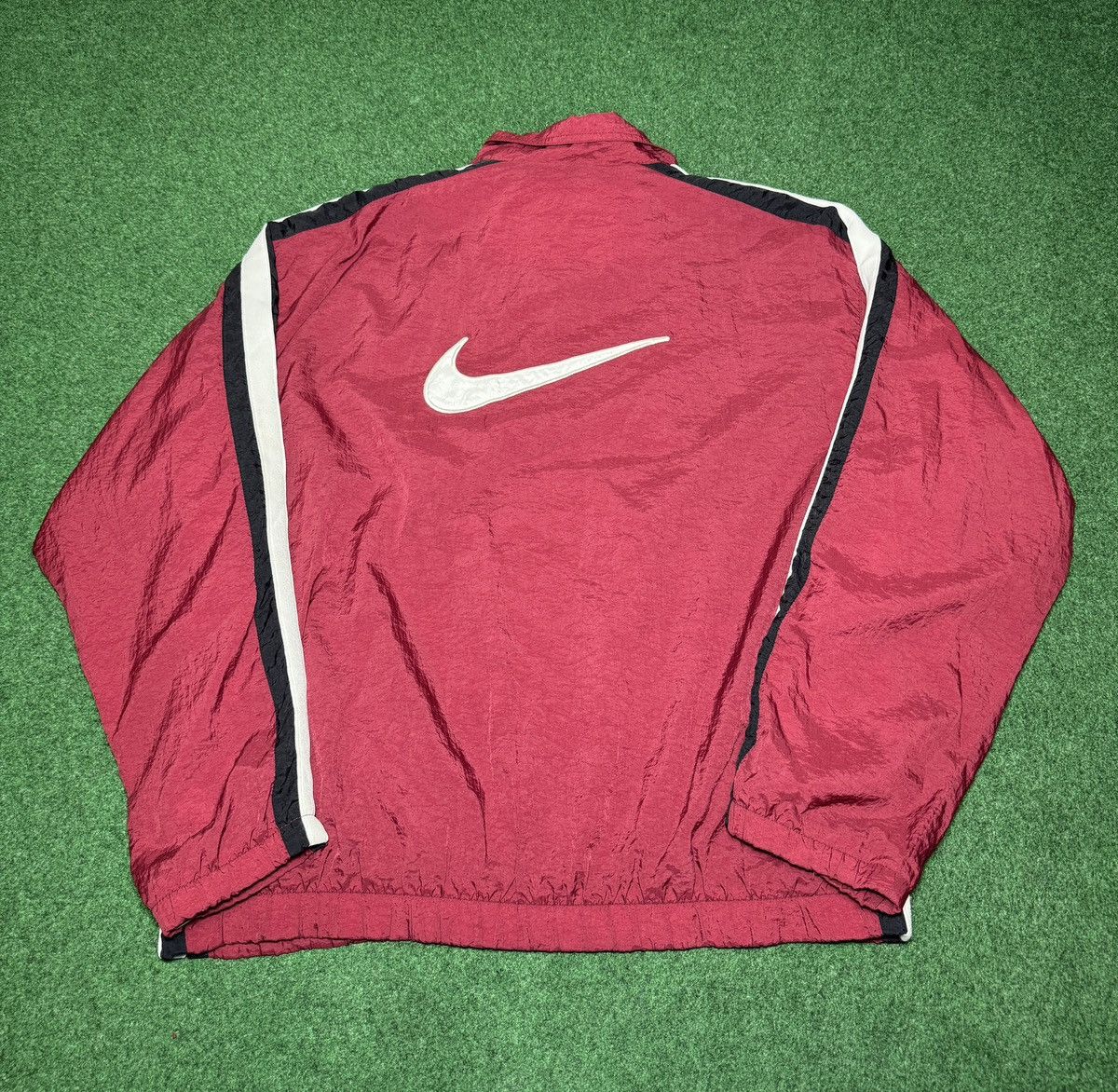 Nike Vintage 90s Nike Zip Big Swoosh Retro Windbreaker Jacket Size US XL / EU 56 / 4 - 4 Thumbnail
