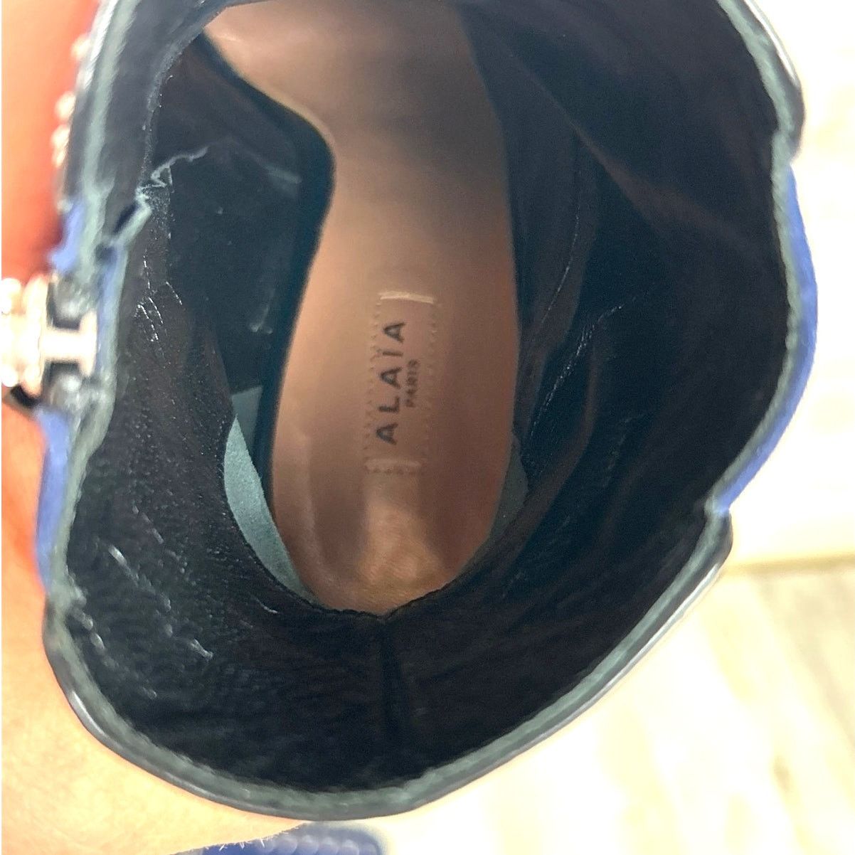 Alaia Alaia Paris womens 8 blue suede black leather ankle boot Size US 8 / IT 38 - 7 Thumbnail