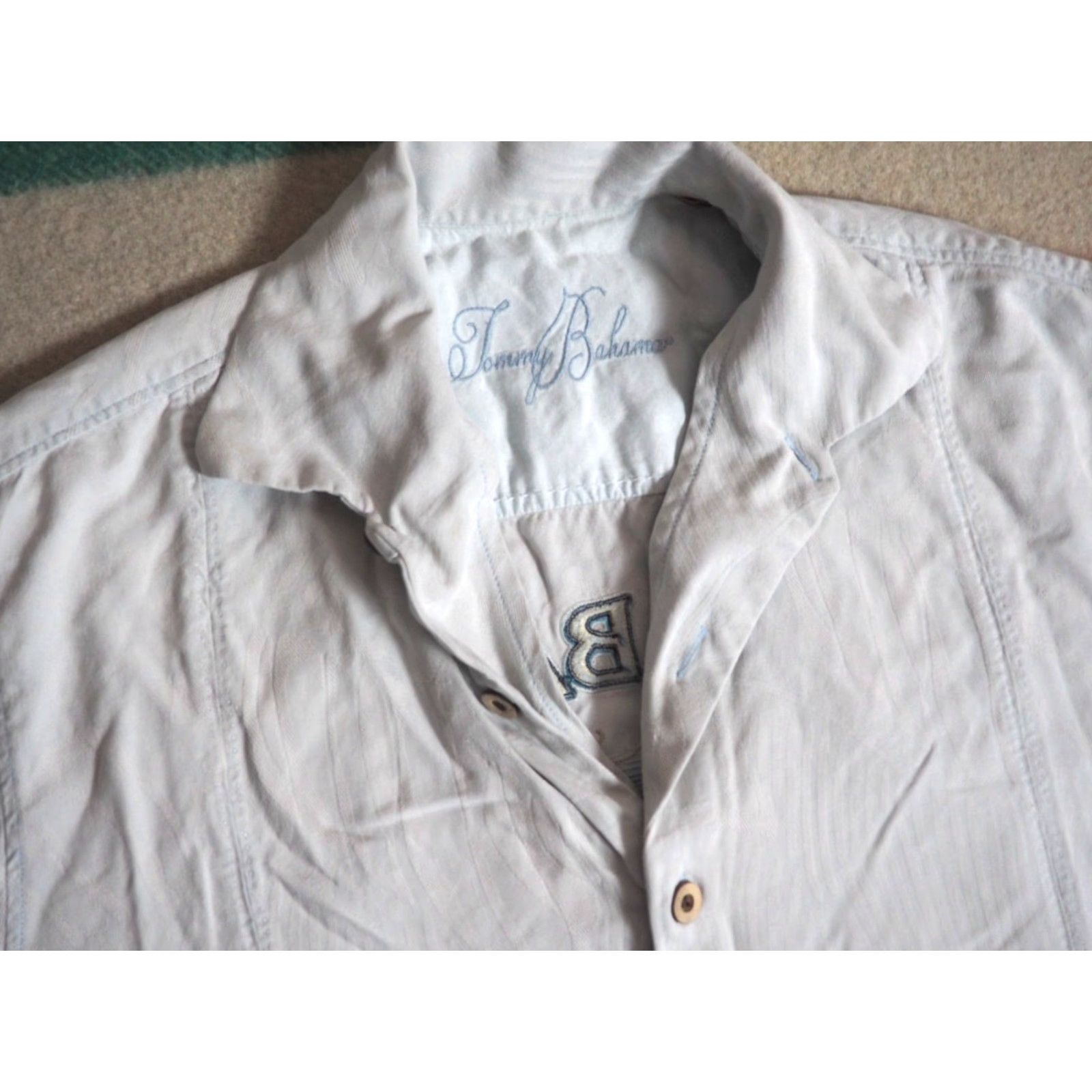 Tommy Bahama VINTAGE Tommy Bahama Shirt Parrot Golf Silk Hawaiian Button-Up Short Sleeve M Blue Size US M / EU 48-50 / 2 - 4 Thumbnail