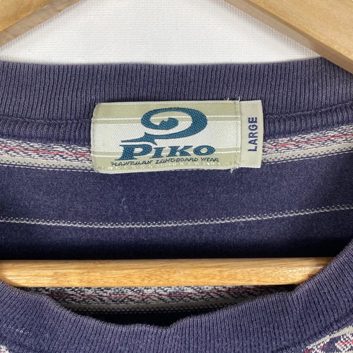 Vintage Vintage PIKO Hawaiian Longboard Wear Striped Embroidery Logo Size US L / EU 52-54 / 3 - 6 Thumbnail
