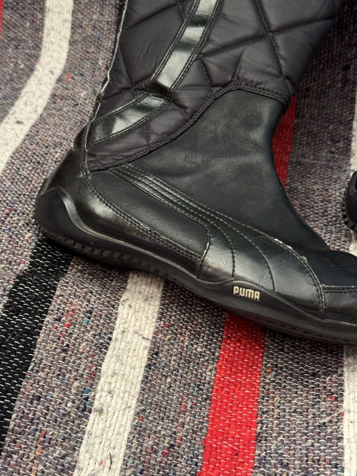 Puma Vintage 00’s Puma y2k High Moto Black Japanese Boots Size US 6.5 / IT 36.5 - 5 Thumbnail