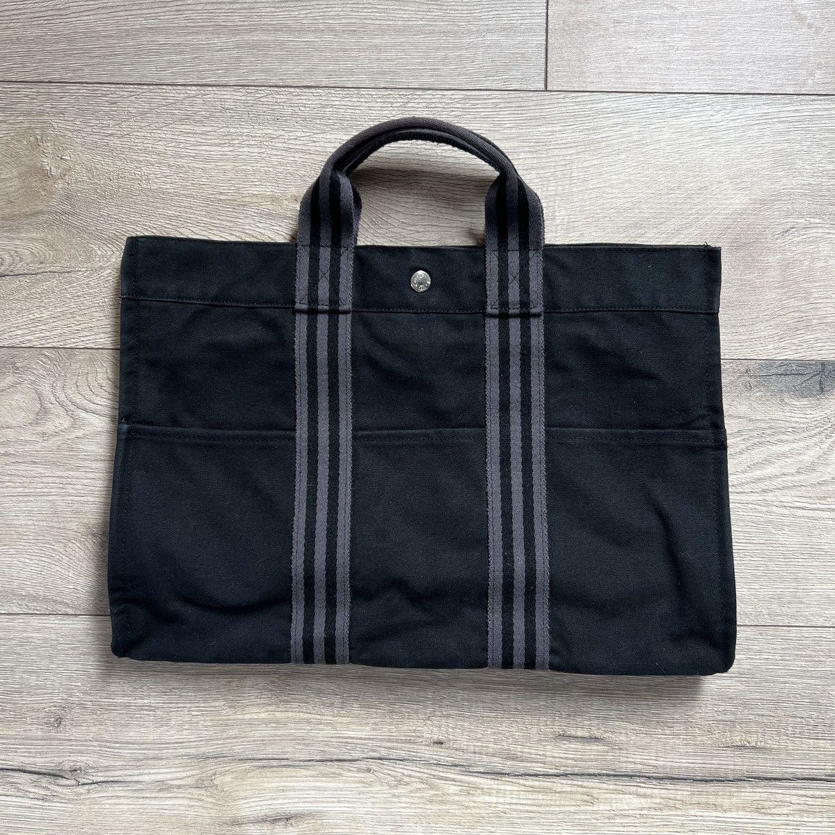 Hermes HERMES Fourre Tout PM Hand Bag Canvas Black Gray Silver Size ONE SIZE - 1 Thumbnail