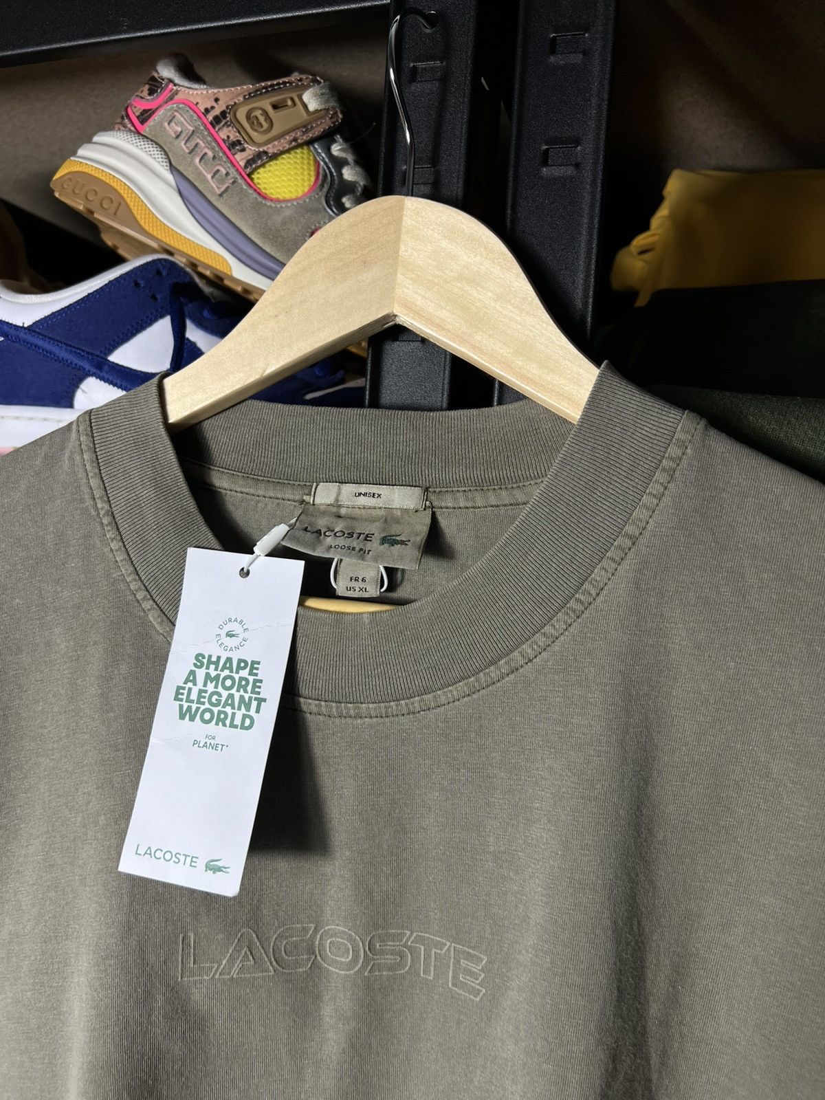 Lacoste Lacoste Loose Fit Embroidered Logo T‑Shirt Khaki Green Y2K Size US XL / EU 56 / 4 - 10 Thumbnail