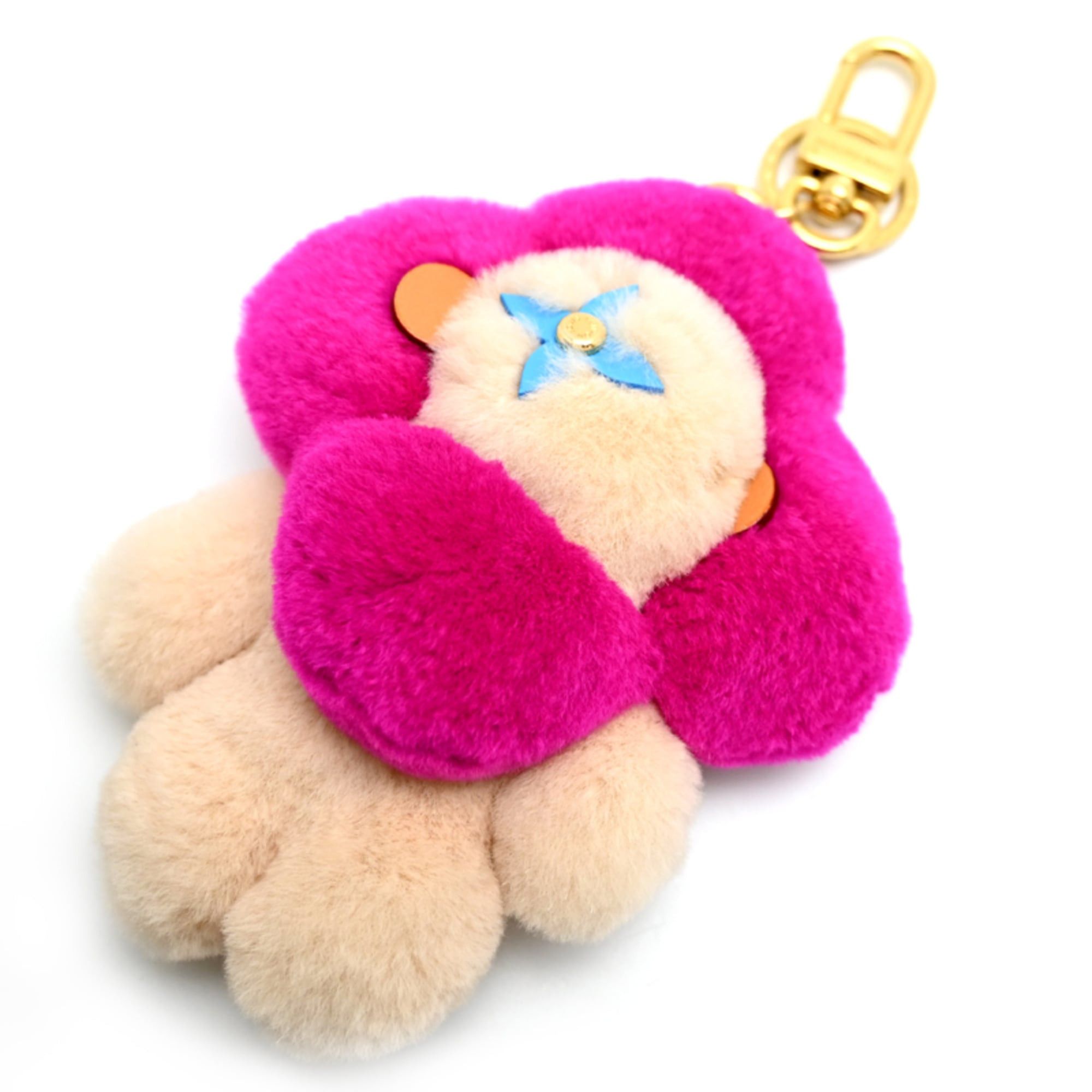 Louis Vuitton Louis Vuitton Vivienne Vison Christmas Keychain for Women and Men M00870 Leather Mink Fur Beige Pink Size ONE SIZE - 1 Thumbnail