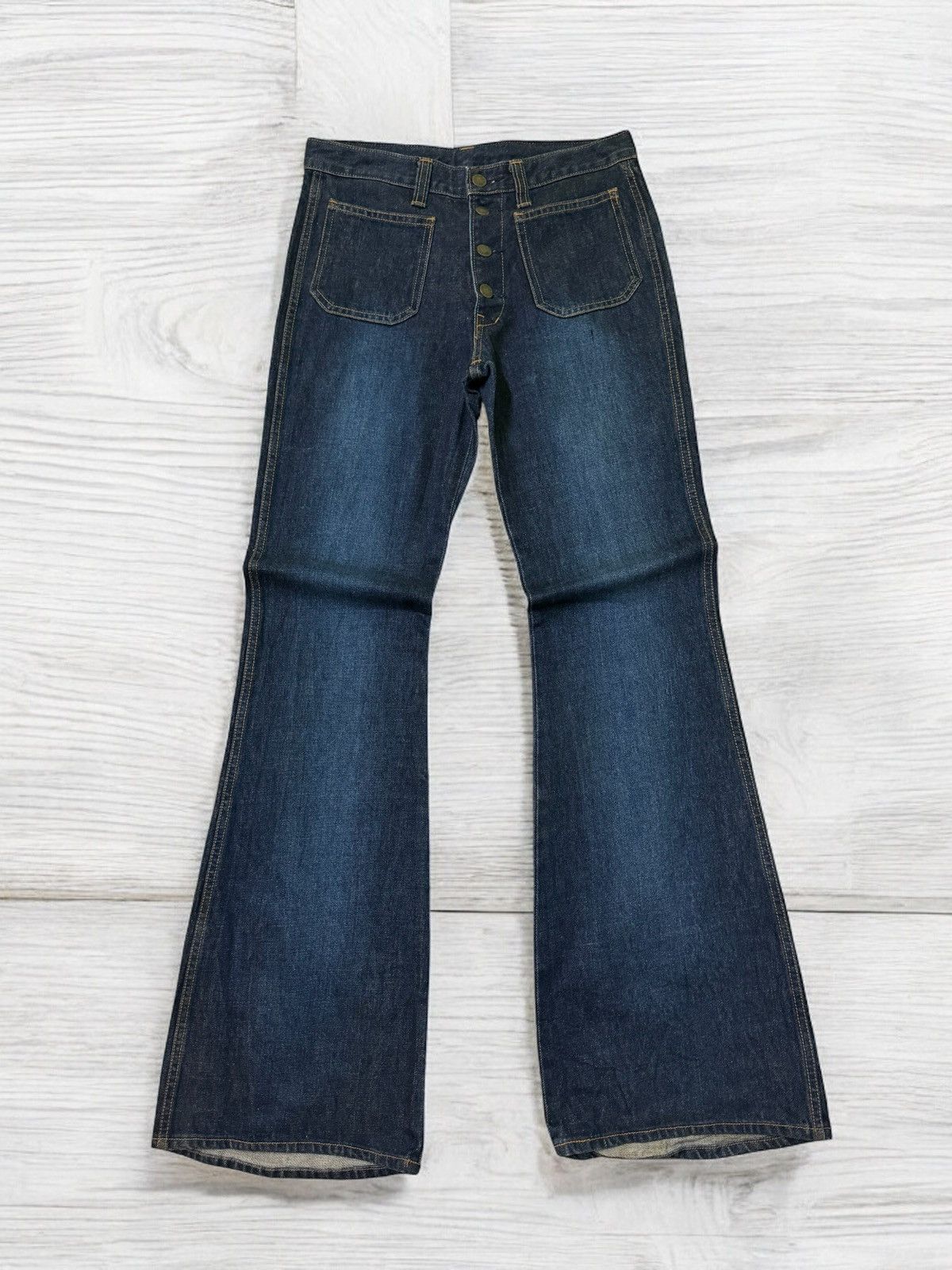 Hysteric Glamour × Japanese Brand FLARED VINTAGE BLUE WAY BELL BOTTOM BOOTCUT DENIM Size US 28 / EU 44 - 1 Thumbnail