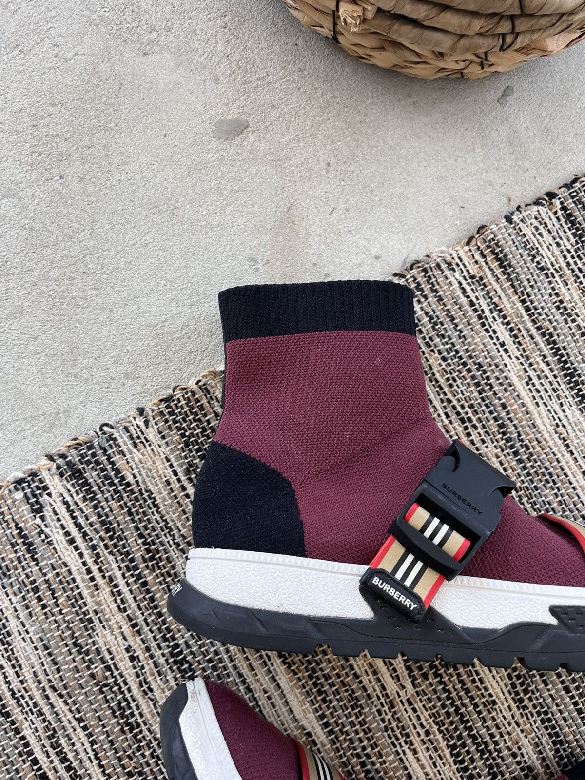 Burberry Rare Burberry Sock Black Purple High Sneakers Luxury Y2K Size US 4 / IT 34 - 5 Thumbnail