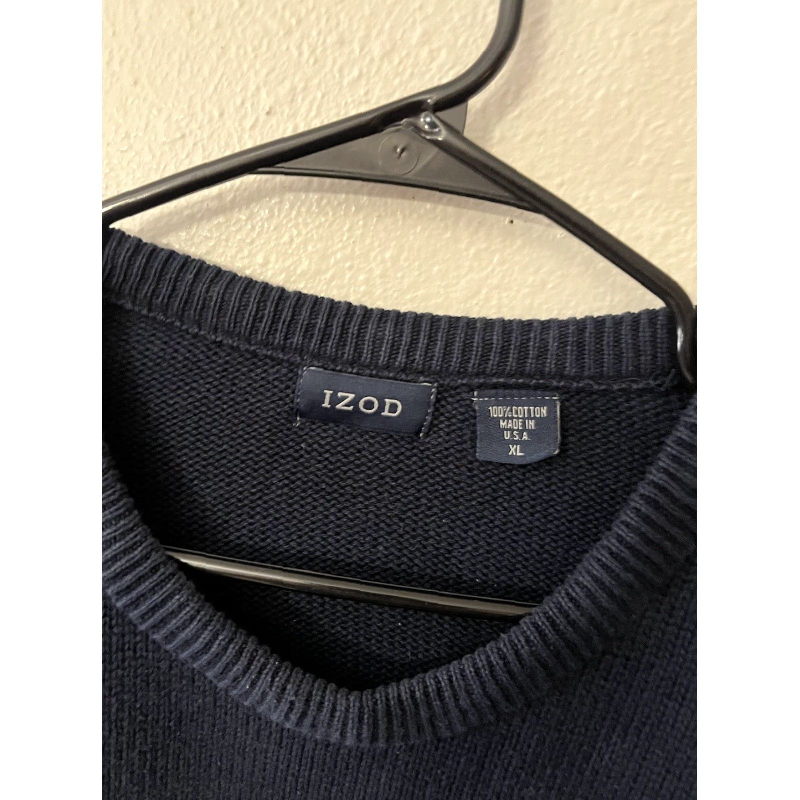 Izod VINTAGE Izod Sweater Mens XL Blue Striped Knit Crew Neck Cotton Made in USA 90s Mens Size US XL / EU 56 / 4 - 2 Thumbnail