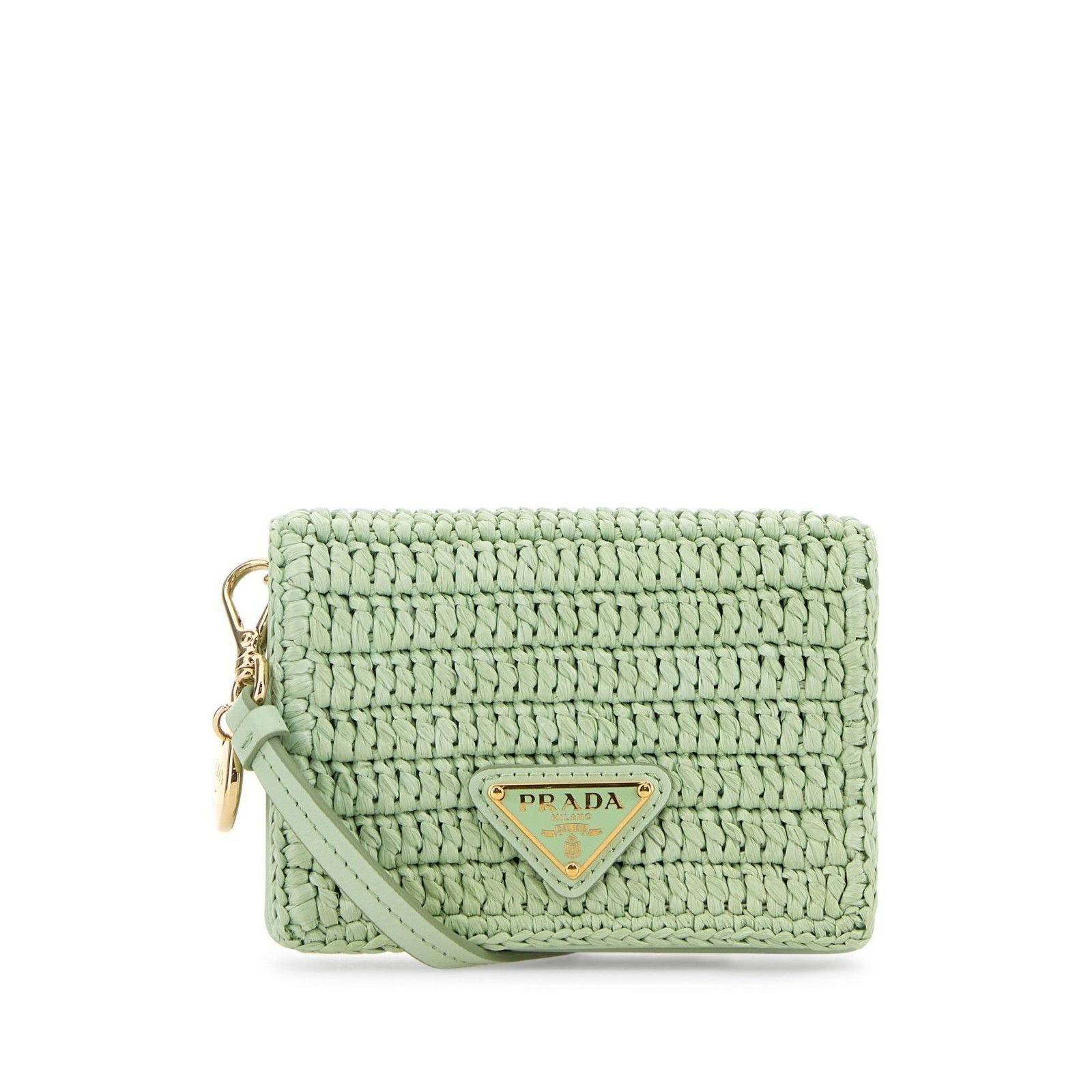 Prada PRADA Pastel Green Raffia Card Holder New & Authentic Size ONE SIZE - 1 Thumbnail