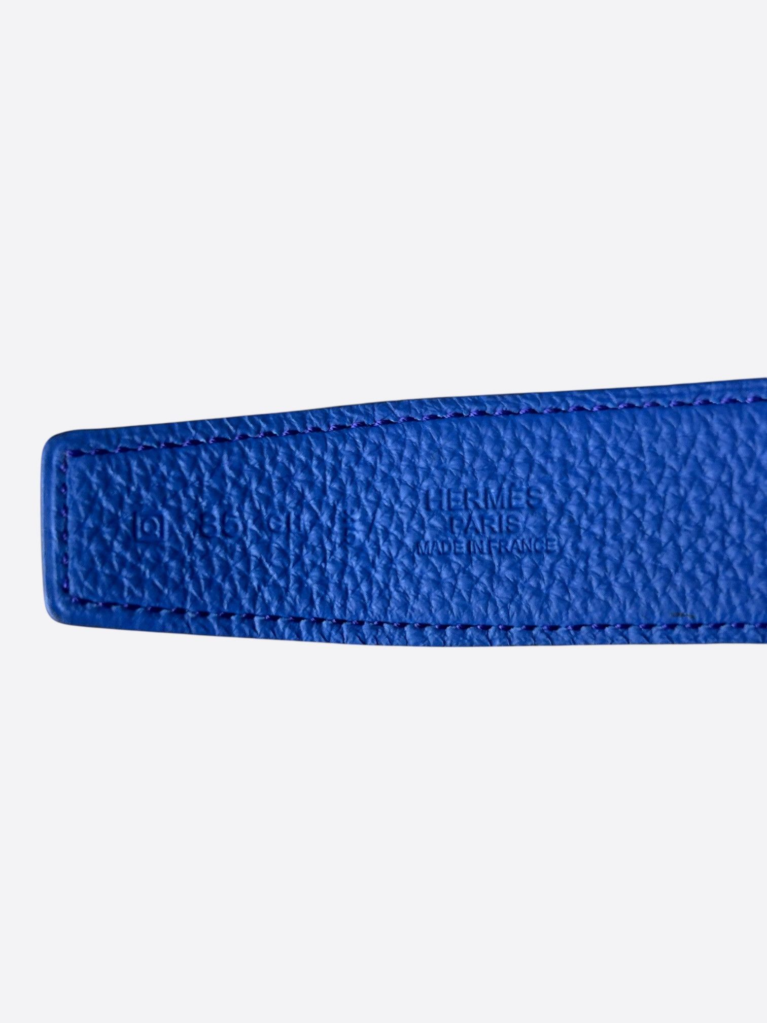 Hermes Navy & Blue Palladium Collier De Chien Reversible Belt Size 30 - 3 Thumbnail