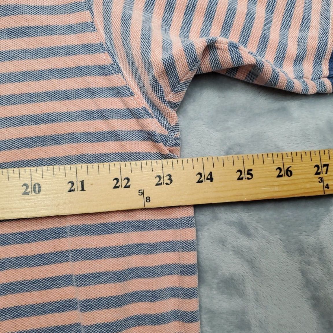 Eddie Bauer VTG Eddie Bauer Shirt Mens XL Pink Striped Rugby Rubber Button Denim Collar Polo Size US XL / EU 56 / 4 - 8 Thumbnail
