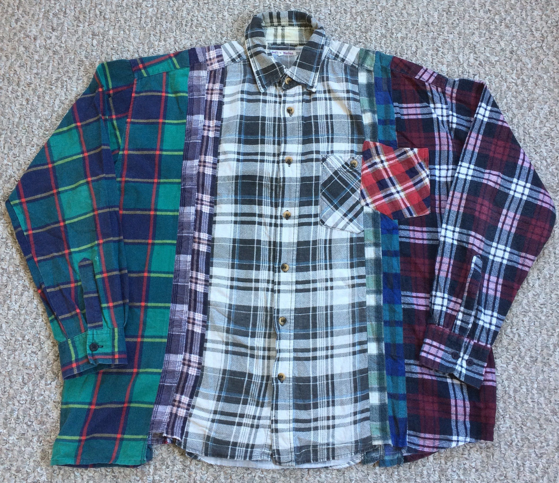 Image of Rebuild By Needles Wide 7 Cut Flannel in Mix, Men's (Size XL)