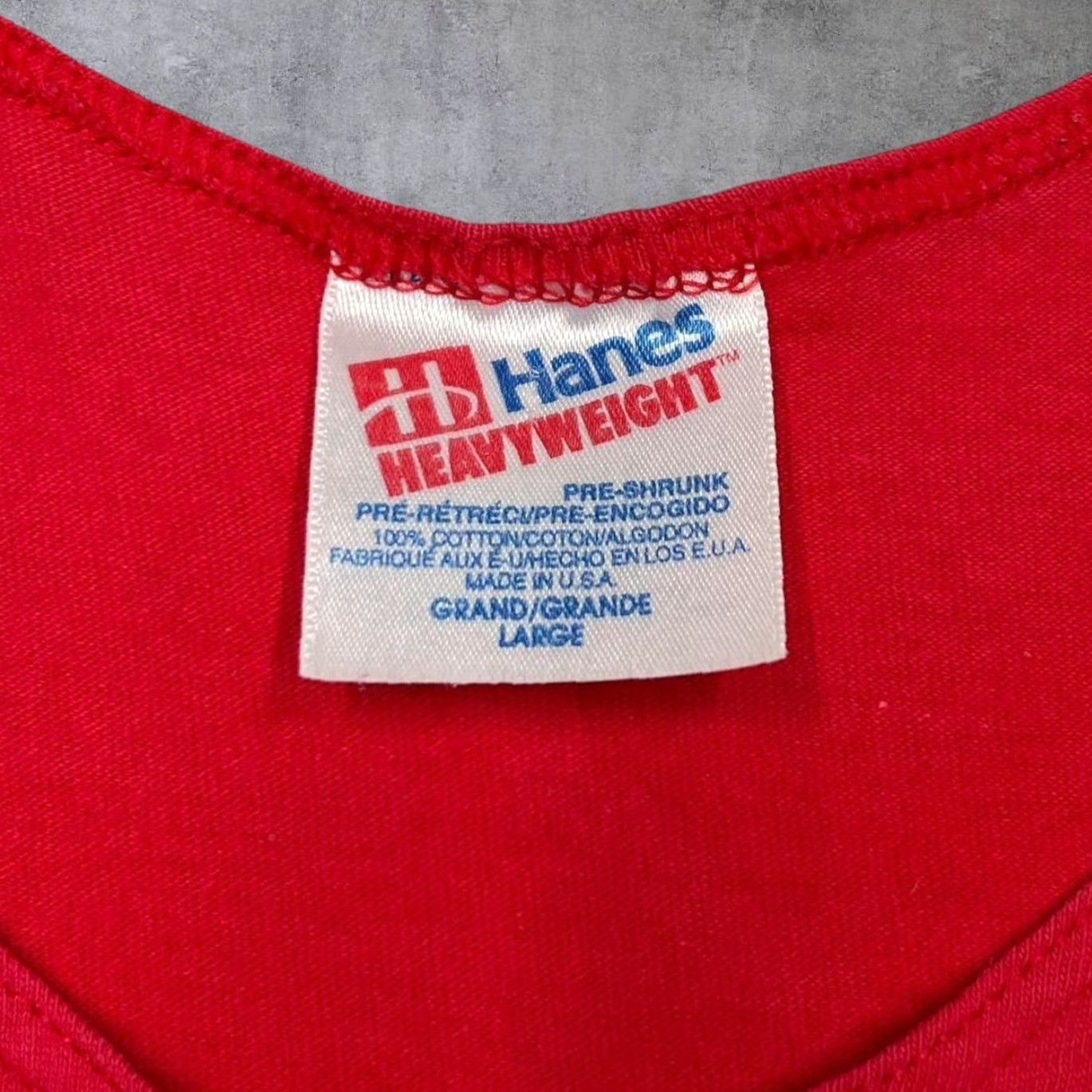 Hanes VINTAGE Hanes NBA Atlanta Hawks Basketball Graphic Single Stitch Vest Top L Red Mens T-Shirt Sleeveless Vintage 90s Graphic Front Run Size 42R - 4 Thumbnail