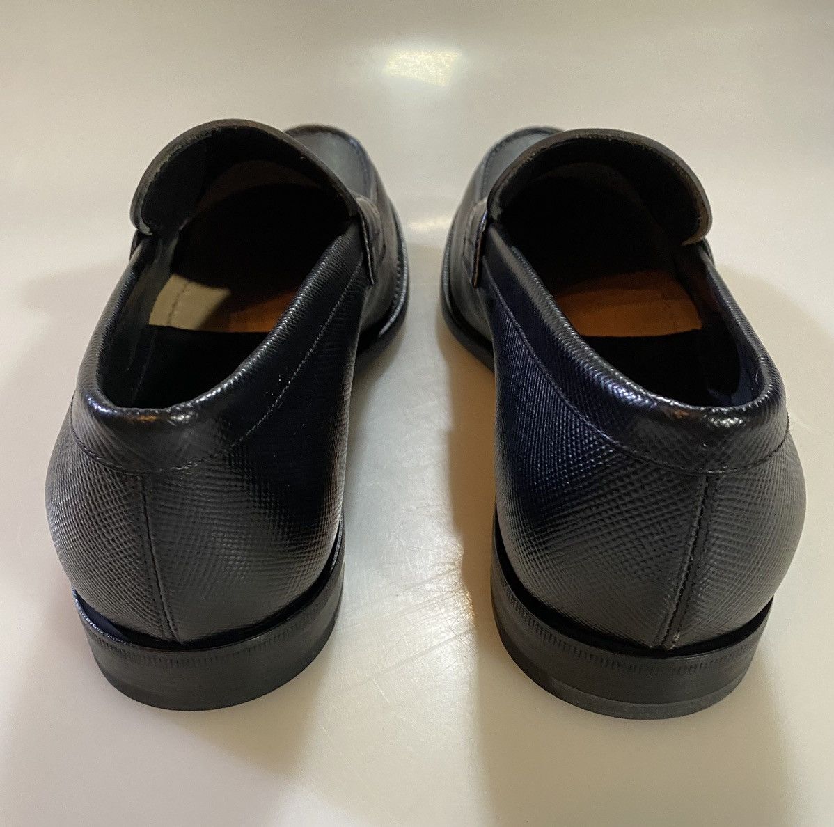 Prada NIB Prada 🇮🇹 saffiano leather Nero/Grey contra loafer 8.5 NW Size US 8.5 / EU 41-42 - 10 Thumbnail